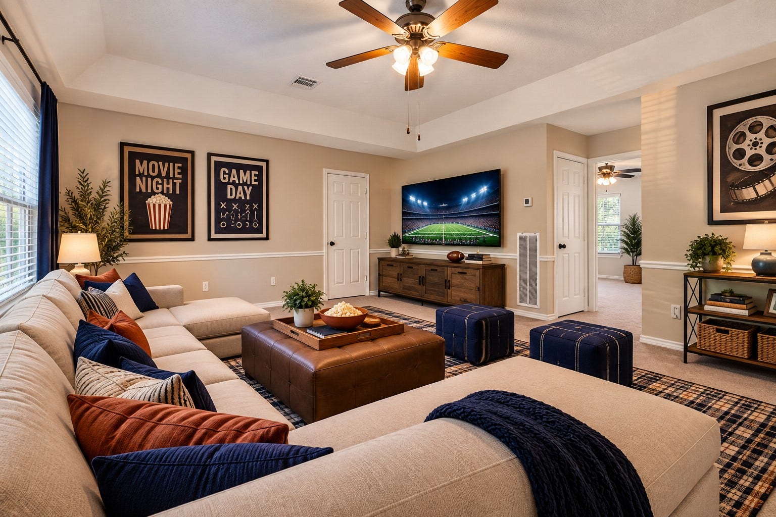 A SPACE THE KIDS ARE GOING TO LOVE! Imagine movie nights with popcorn, cheering on your favorite team, playing video games with friends or hosting a sleepover! This virtually staged second-floor game room showcases the possibilities for creating a fun, comfortable hangout where everyone will want to gather. There's room for a large sectional, big-screen TV & plenty of seating for friends. And with the built-in wet bar nearby for drinks & snacks, the fun doesn't have to stop! LET THE GOOD TIMES ROLL!