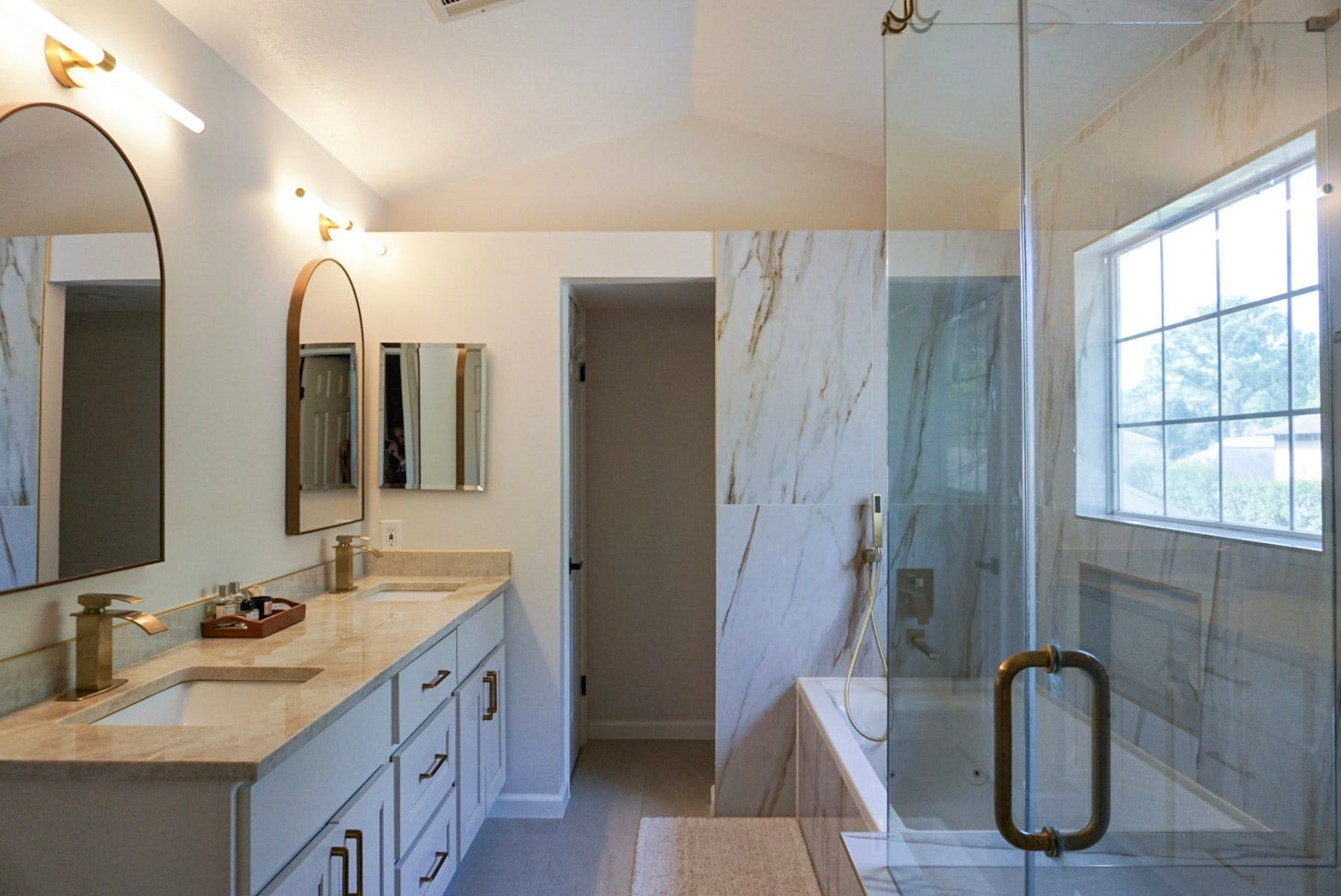 16910 Poplar Hill Street, Houston, TX 77095 Primary bathroom with separate shower/tub, double vanity sink, jetted tub