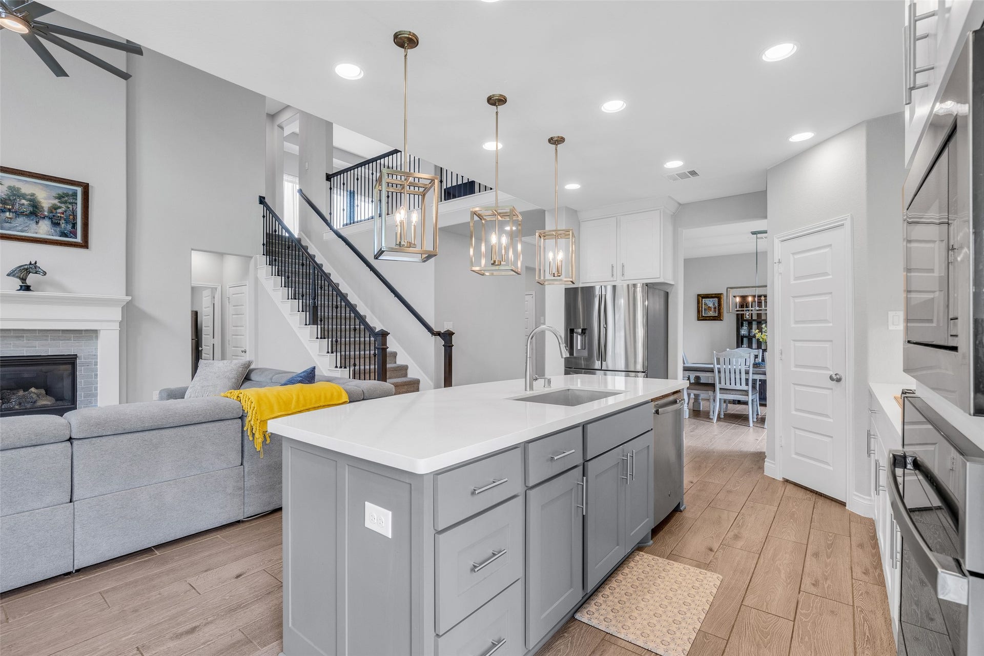 Kitchen is open to family room