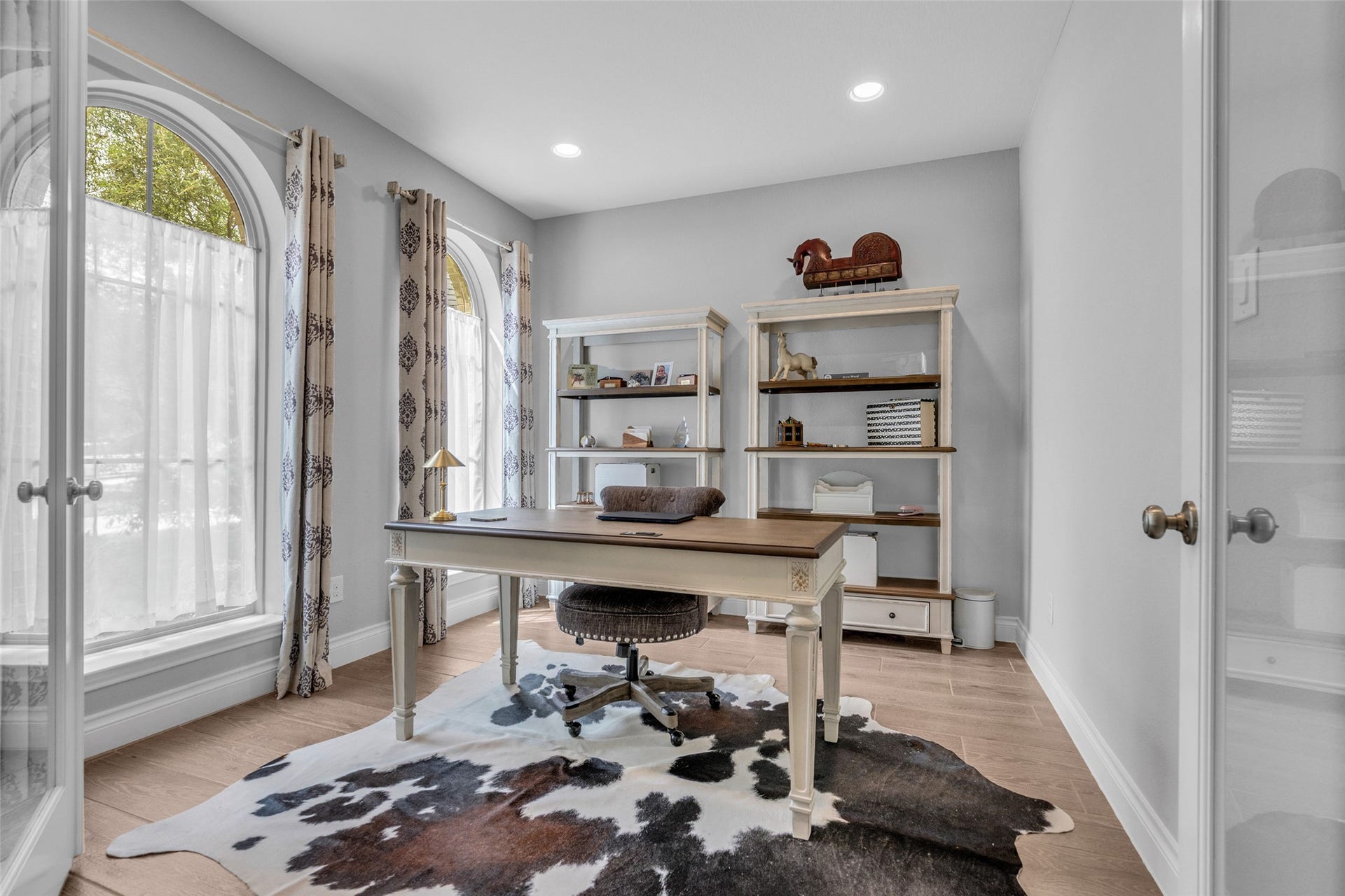 Private office with double glass doors