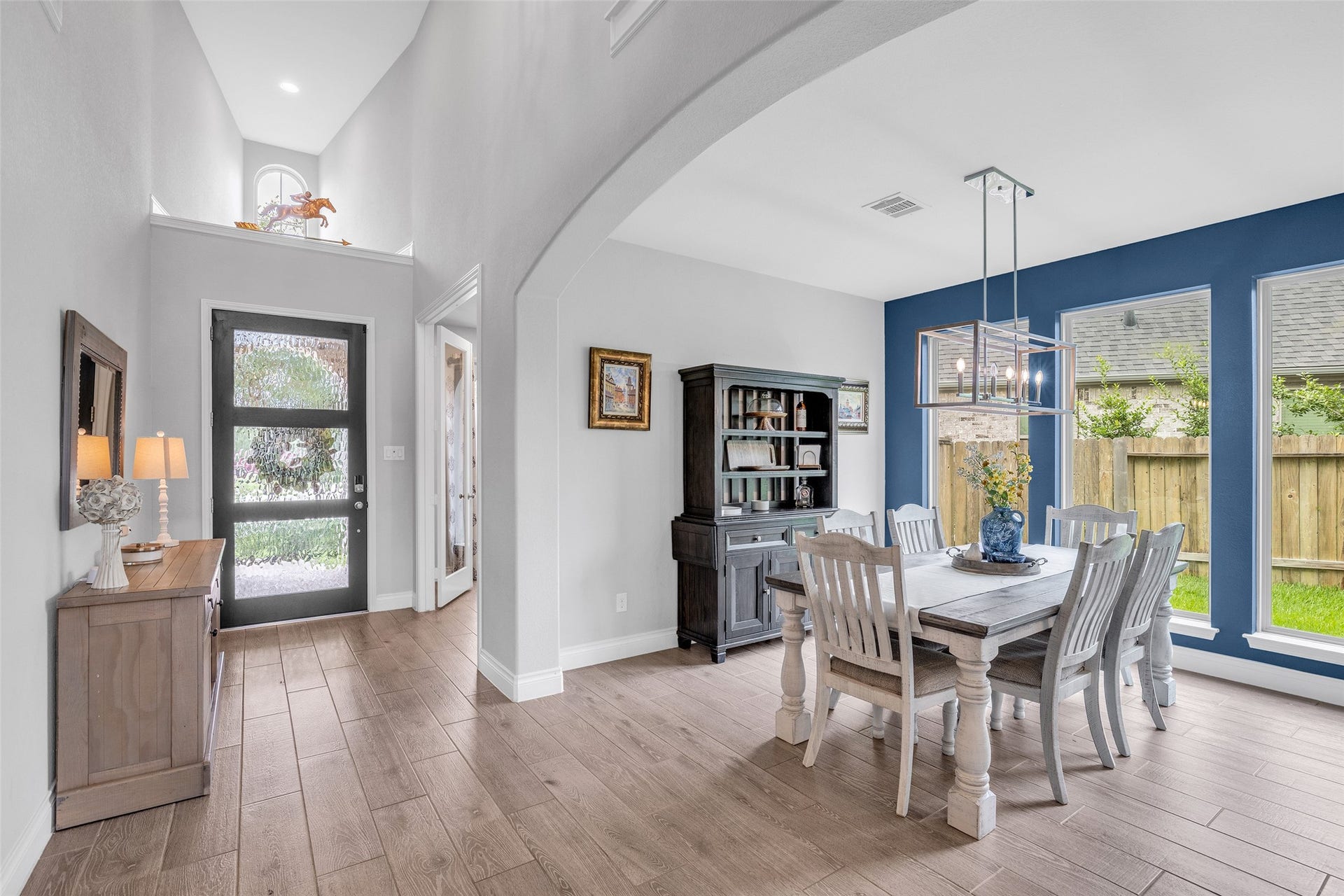 Dedicated formal dining with wall of windows