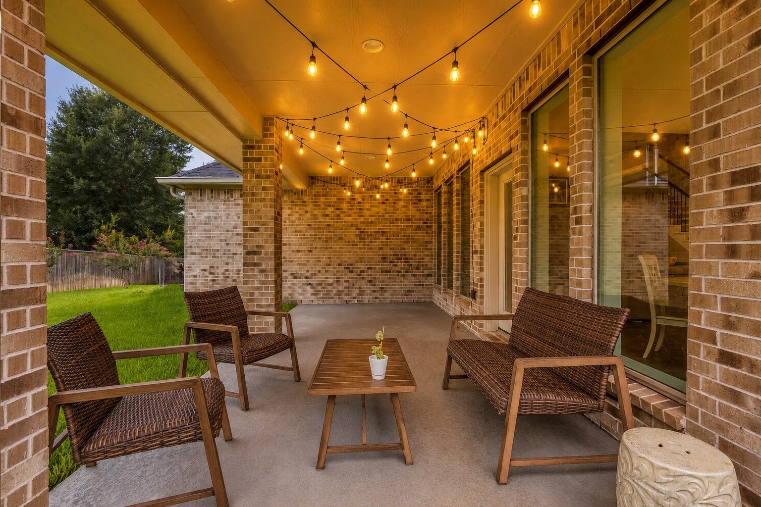 Relax on the spacious covered back patio overlooking your oversized cul de sac lot