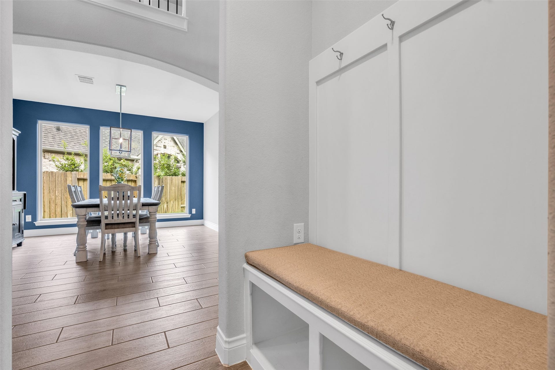 Mud room located off garage