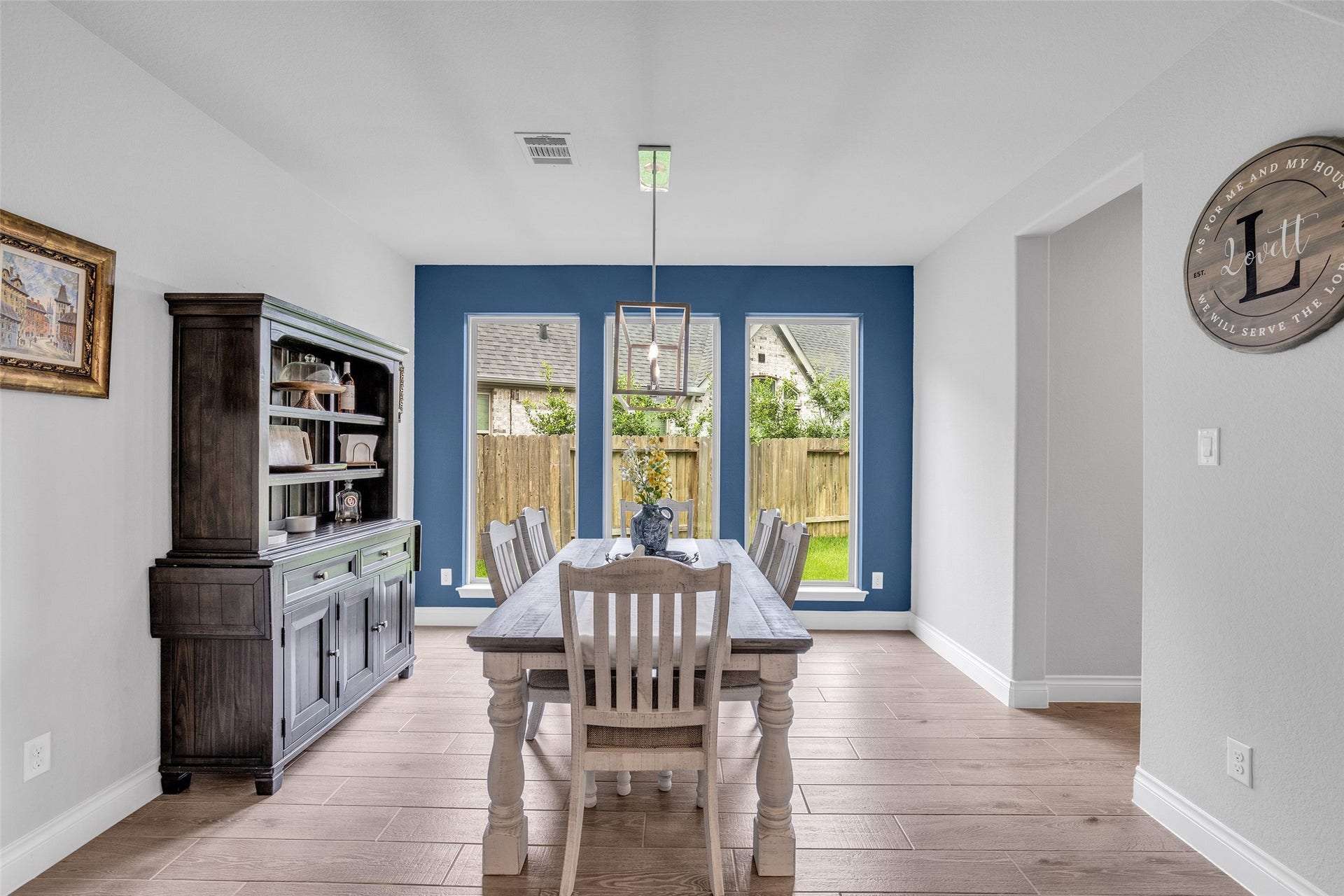 Dedicated formal dining with wall of windows