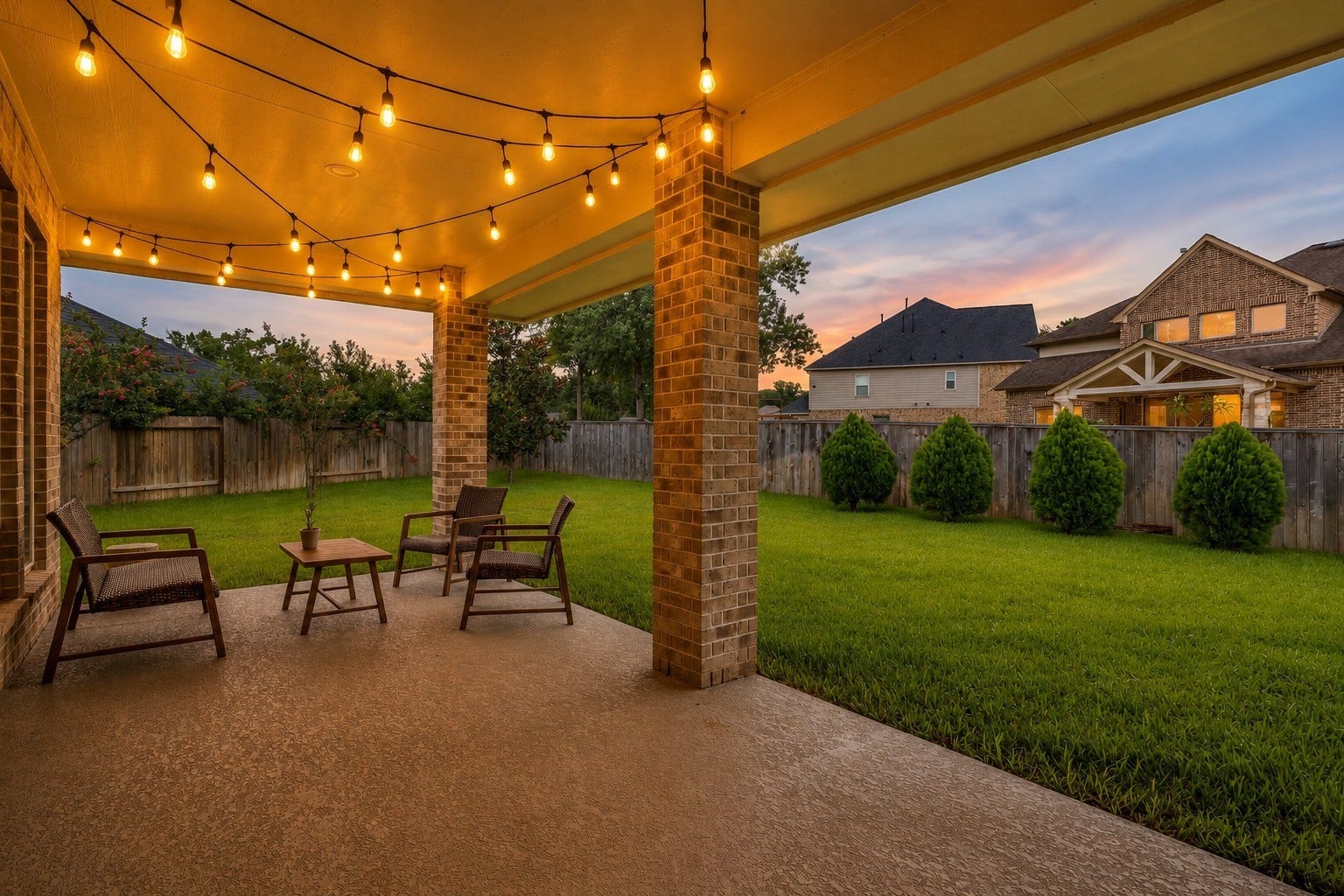 Relax on the spacious covered back patio overlooking your oversized cul de sac lot