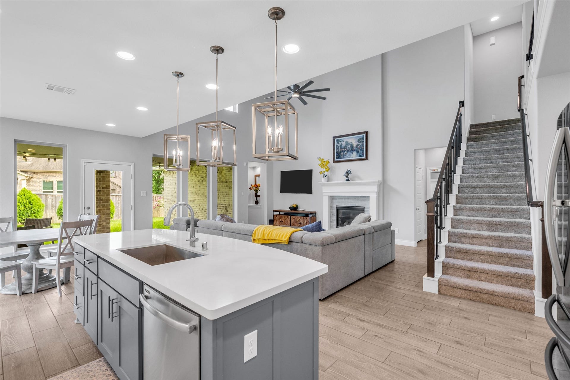 Kitchen is open to family room