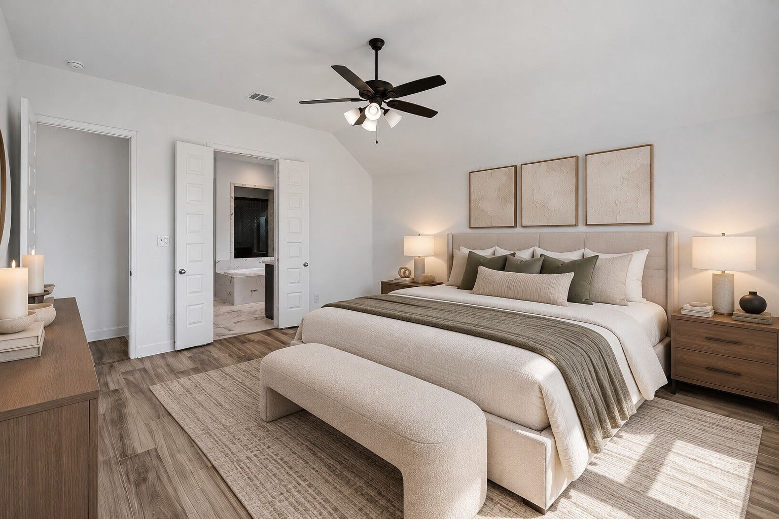 24919 Hibiscus Garden Way, Katy, TX 77493 Virtually Staged: Seamless transitions lead directly into an en-suite space, highlighting the well-balanced layout and enduring flooring throughout.