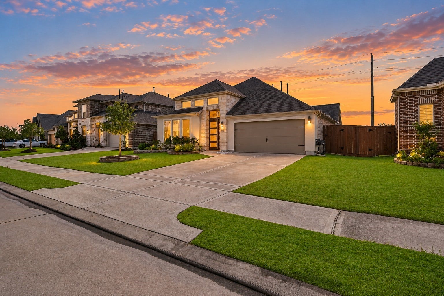 24919 Hibiscus Garden Way, Katy, TX 77493 Featuring expansive open lawns, structured masonry, and a generous concrete driveway, this home offers exceptional spatial symmetry and an inviting neighborhood presence.