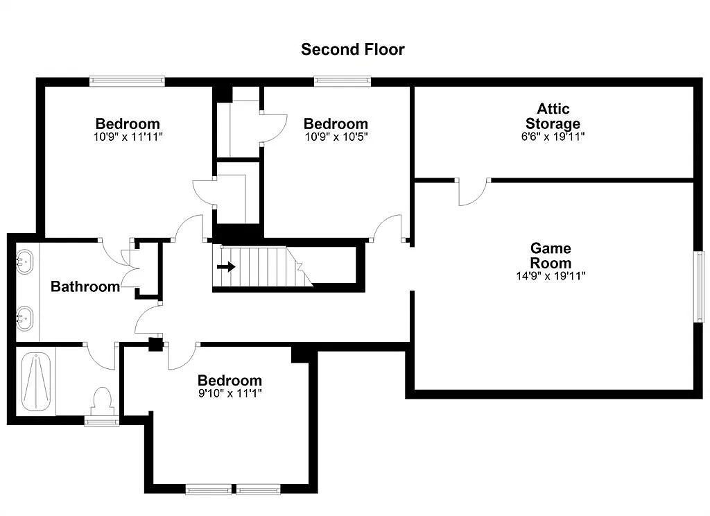 4411 Deerfield Village Drive, Houston, TX 77084 Upstairs floorplan