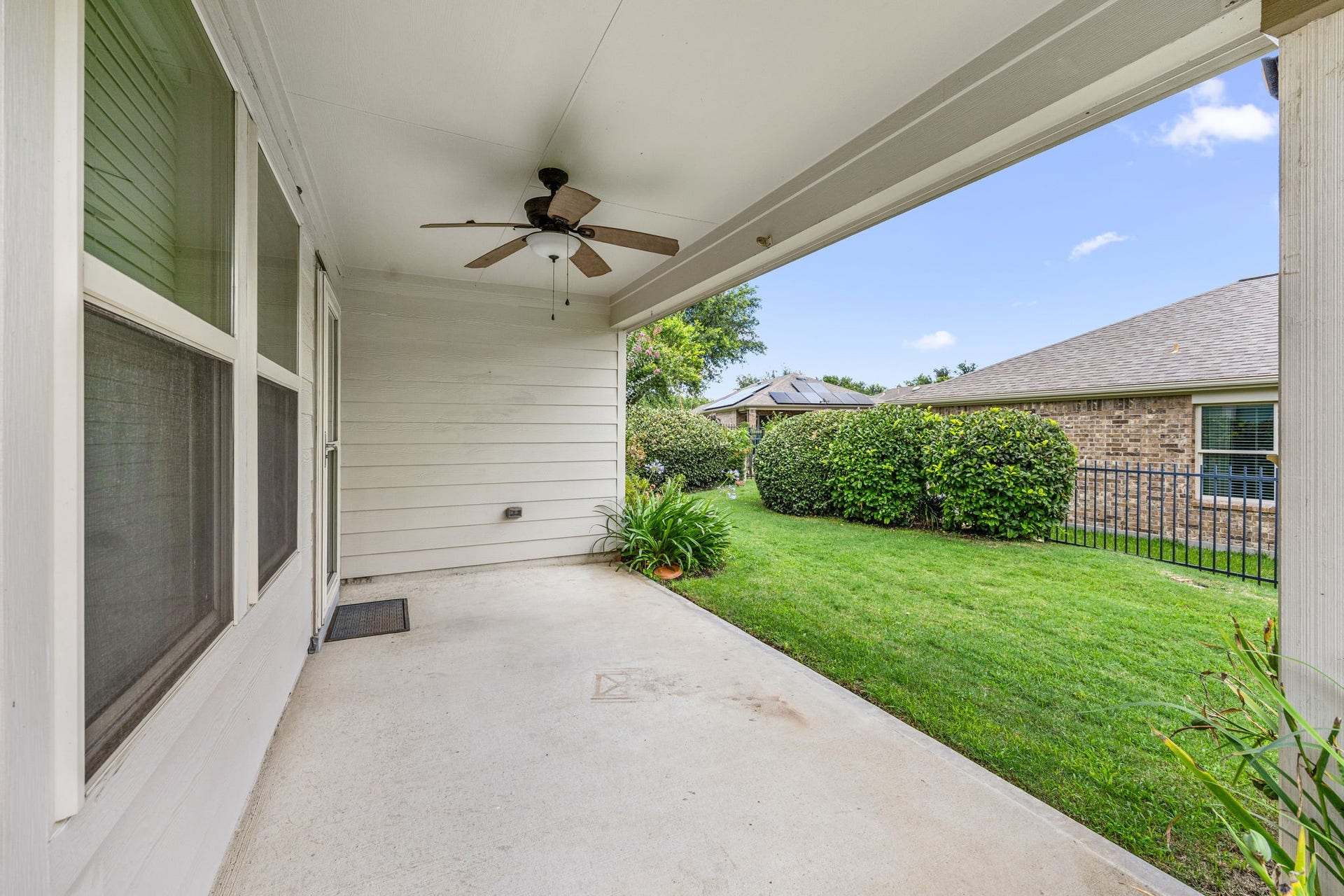 Covered large patio to enjoy the outdoors.
