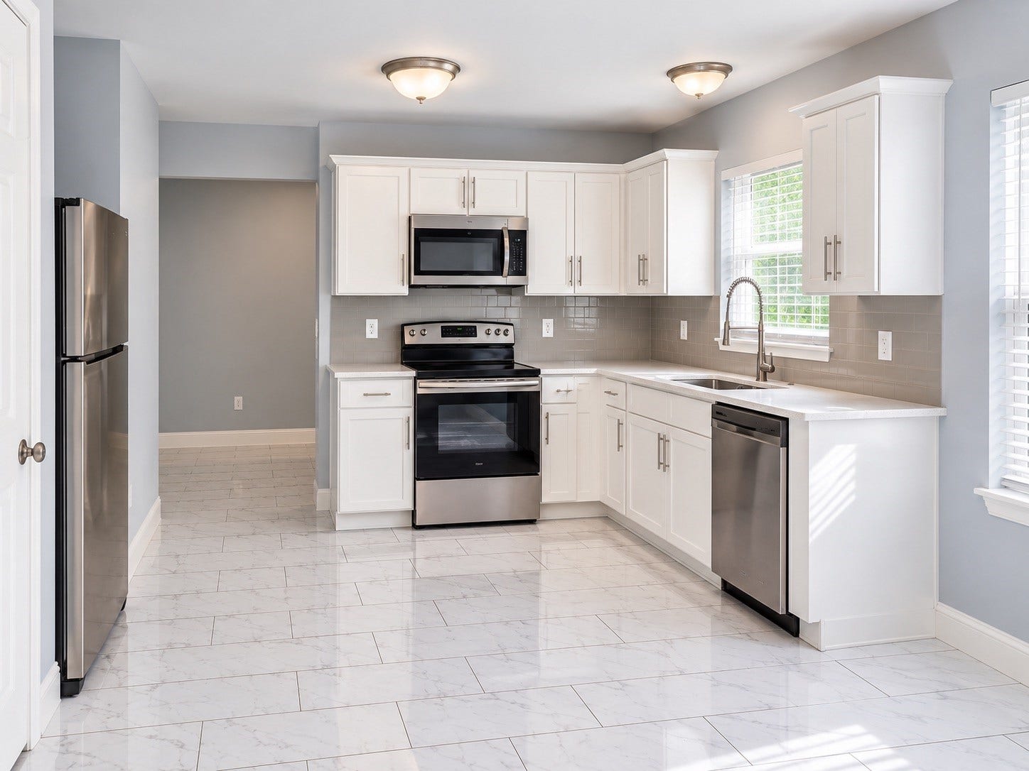 7323 Parkland Manor Drive, Cypress, TX 77433 Kitchen | Beautifully Remodeled with Quartz Countertops, White Shaker Cabinets & Stainless Steel Appliances