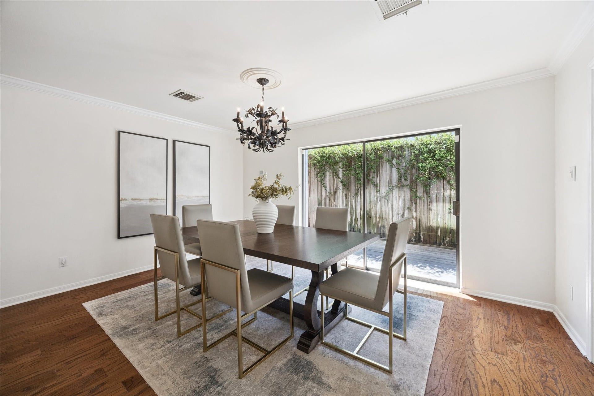 2422 Nantucket Drive, #C, Houston, TX 77057 The dining room has the access to the back porch, you can see the sliding glass door in the background.