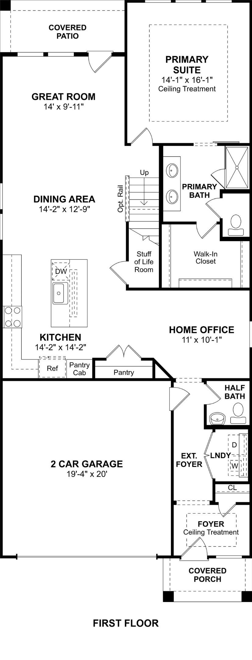 The Spanish Cedar floor plan by K. Hovnanian Homes. 1st Floor shown. *Prices, plans, dimensions, features, specifications, materials, and availability of homes or communities are subject to change without notice or obligation.