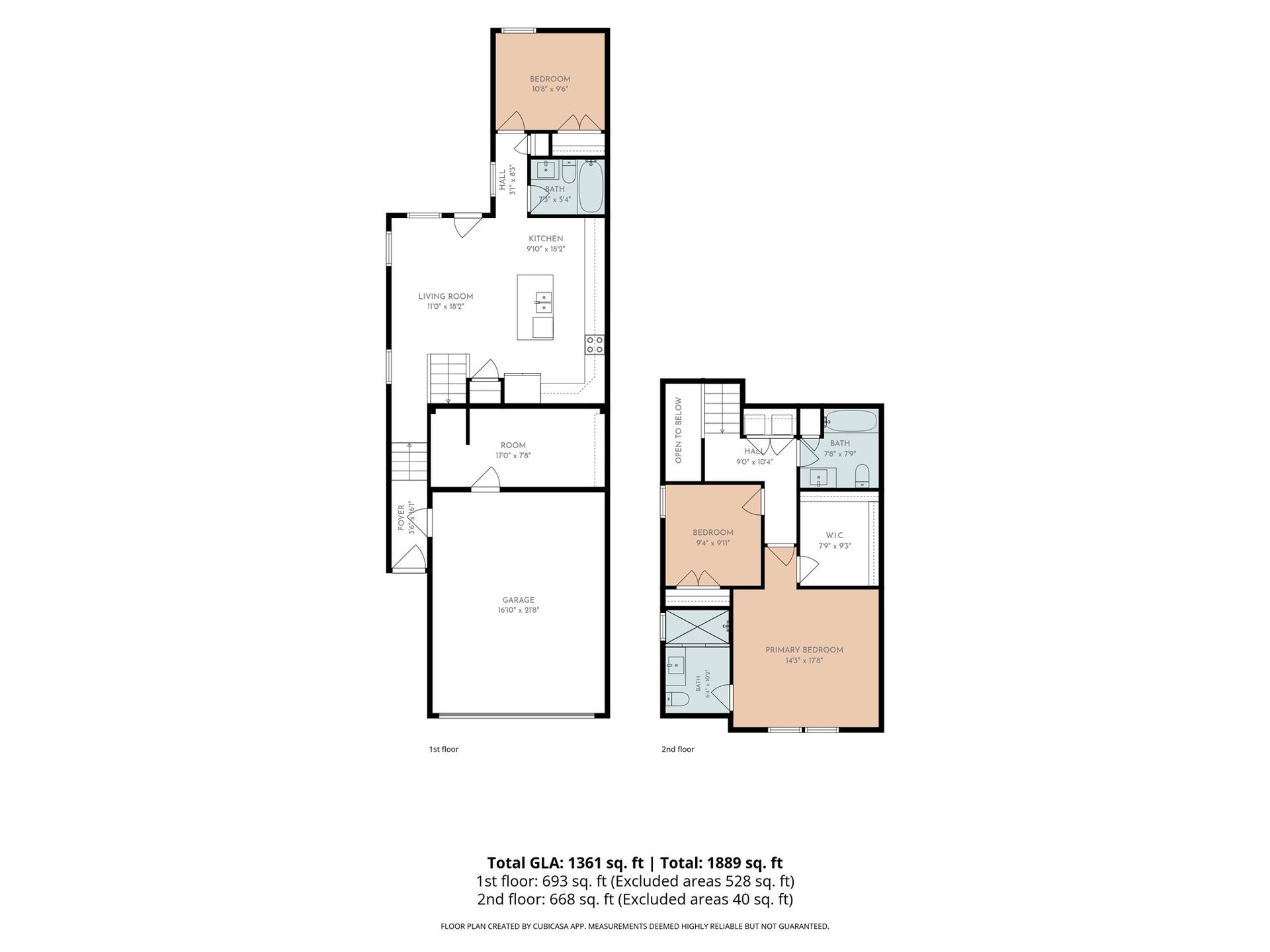 Floor plan featuring upper and lower levels of the duplex