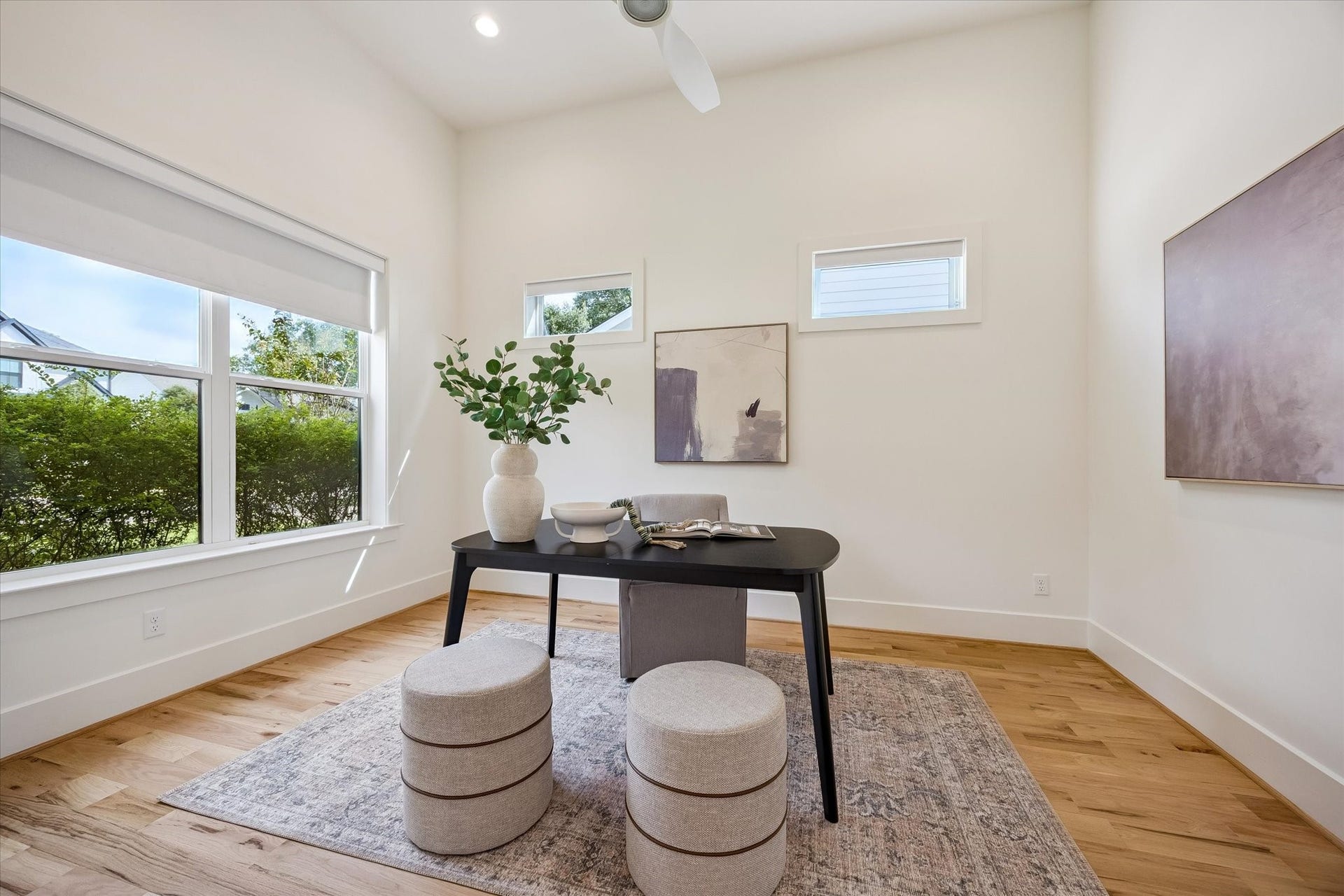 Working from home is easy with this dedicated office space.