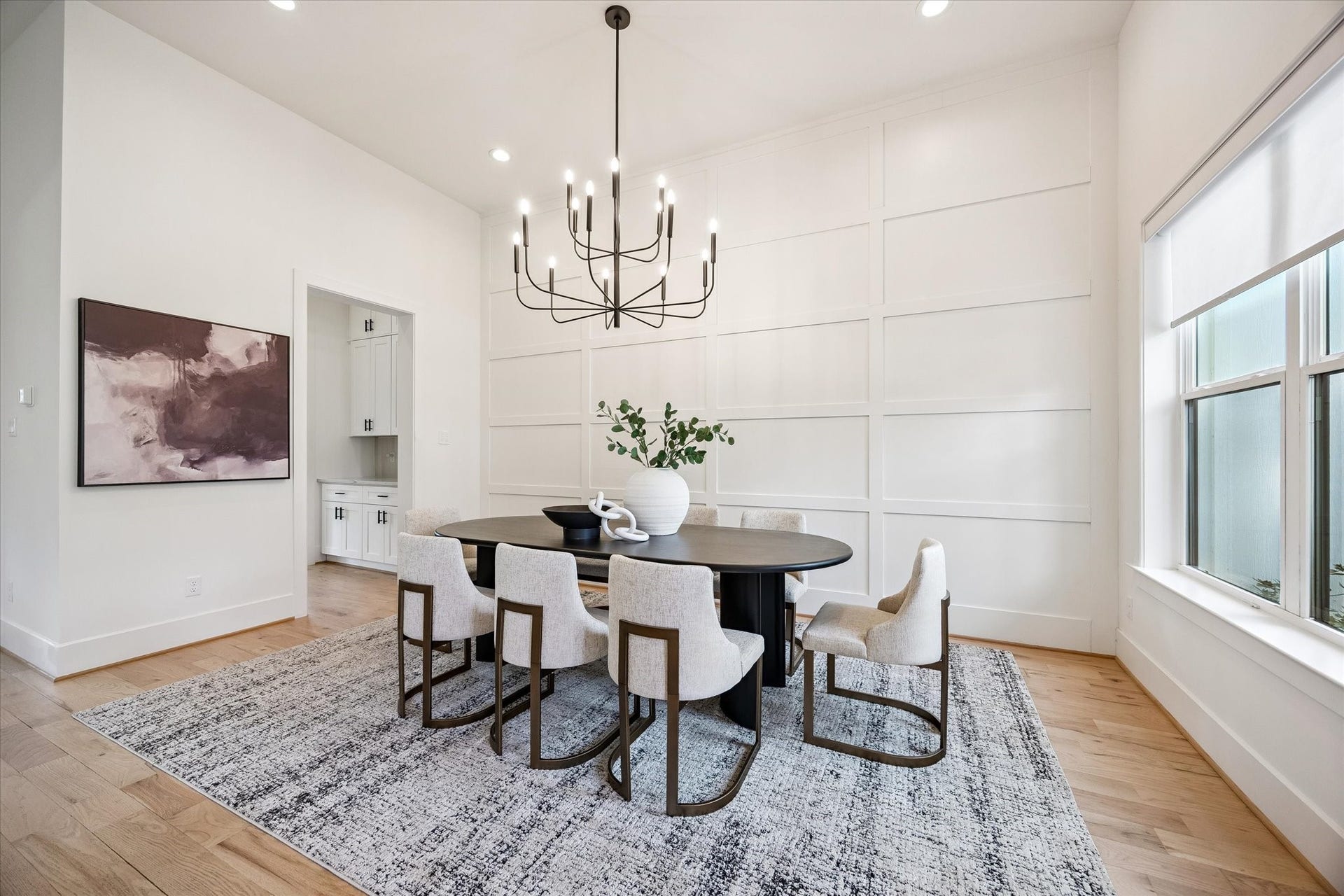 You will find window treatments throughout the entire house.