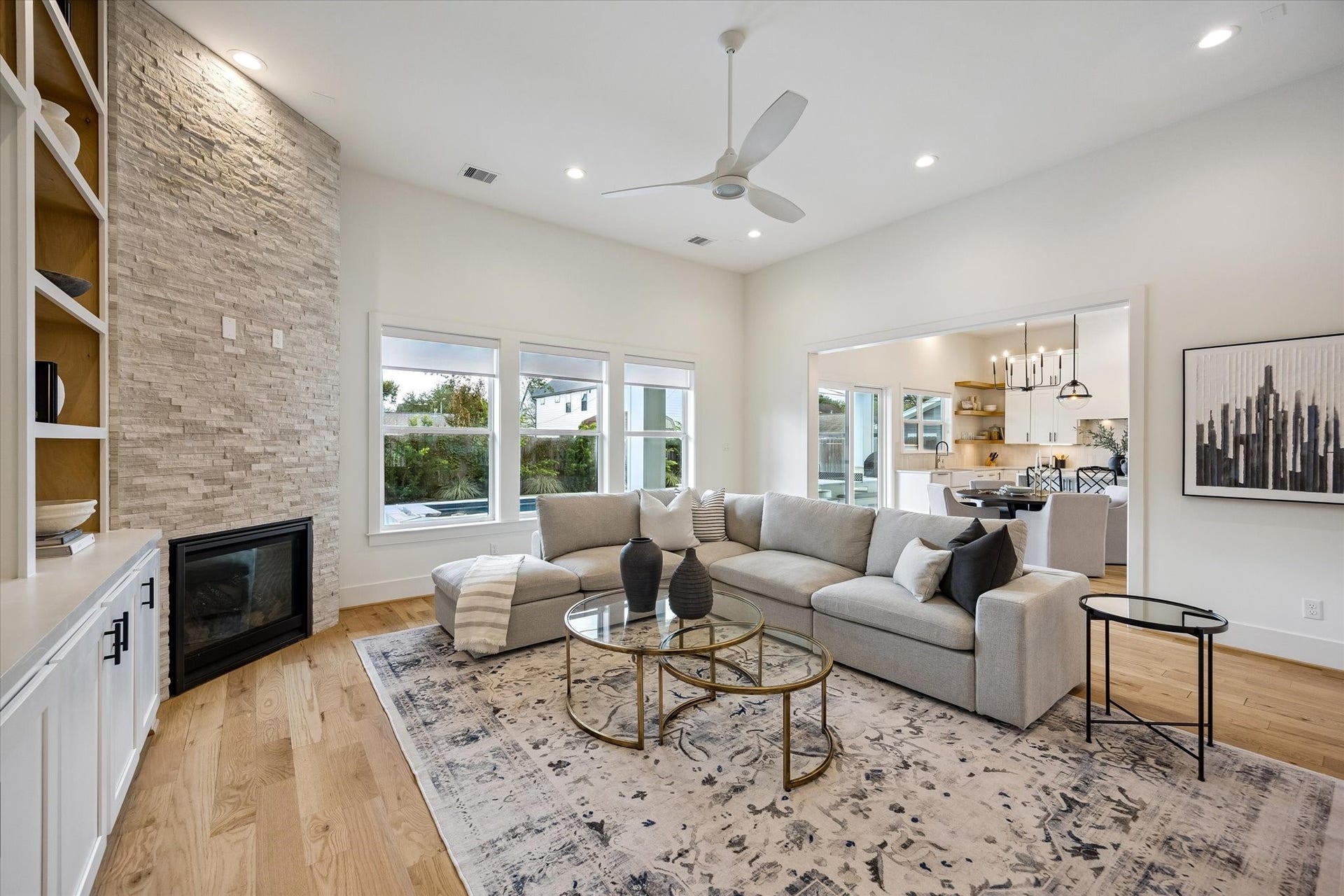 Rich hardwood floors fill the entire home.