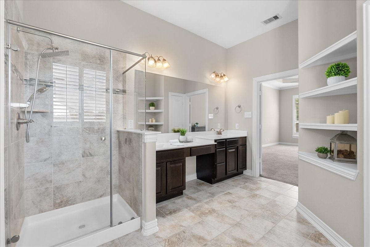 Spacious walk in shower