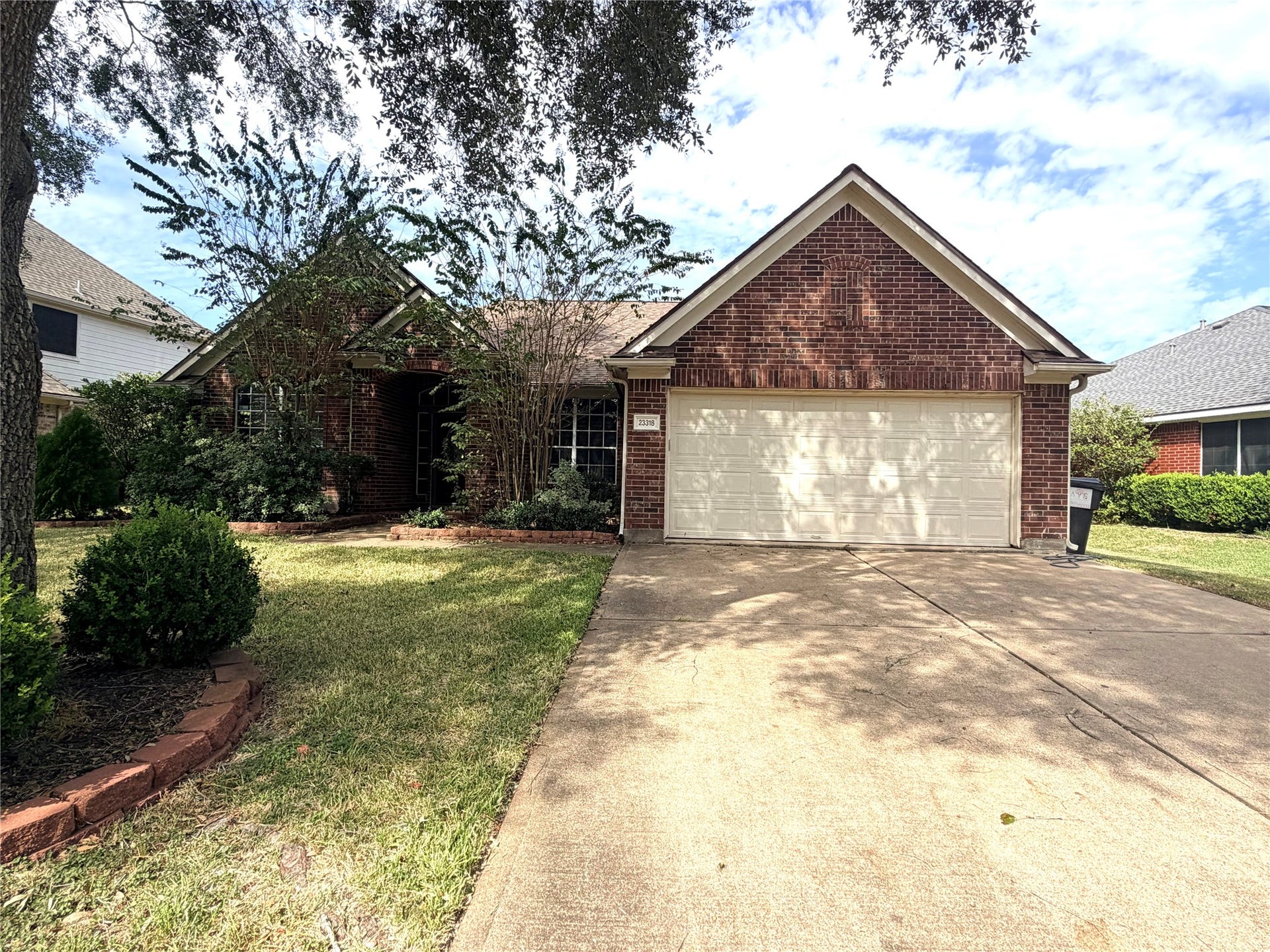 One story brick home with nice curb appeal