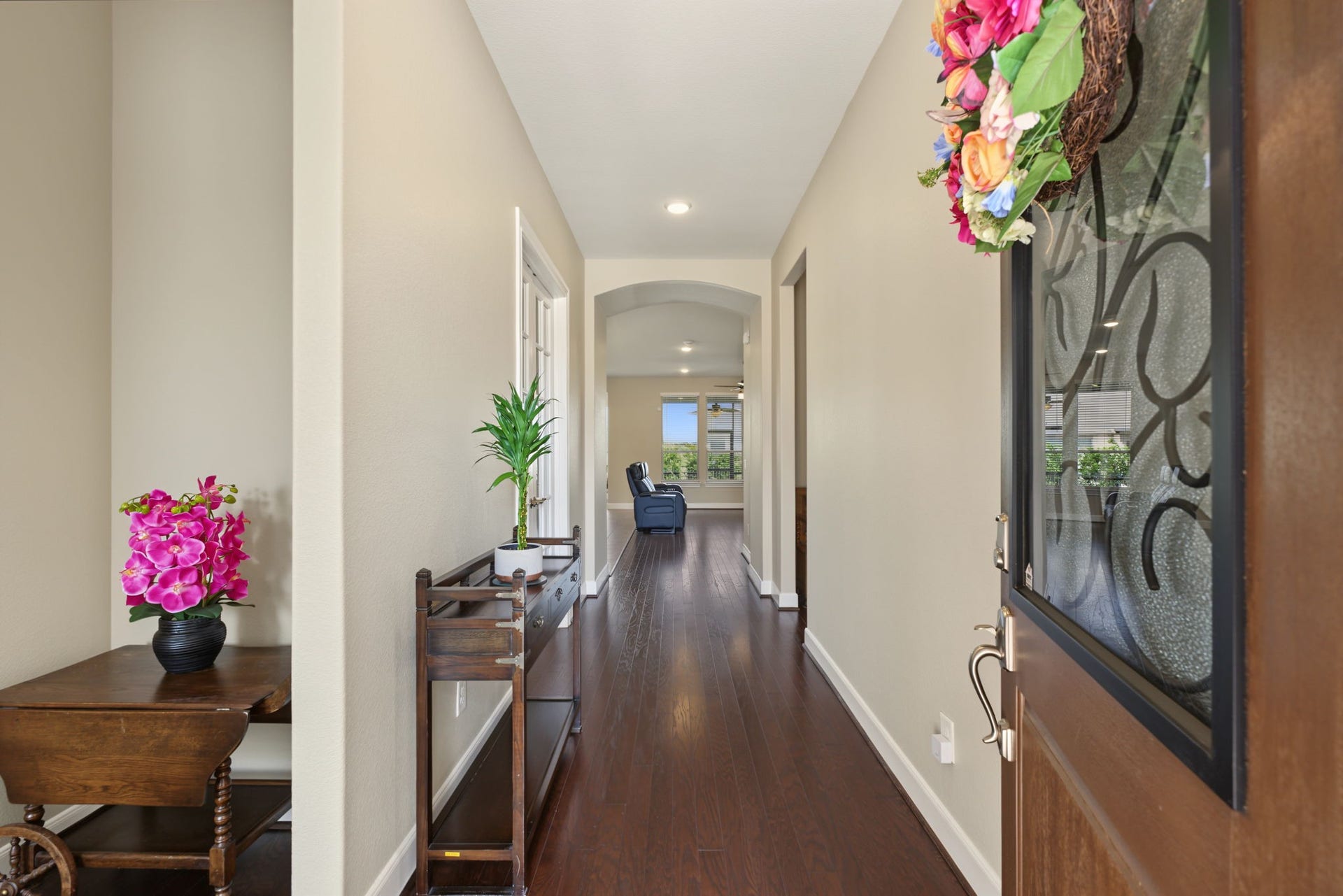 As you enter the home, secondary bedroom is to the left.