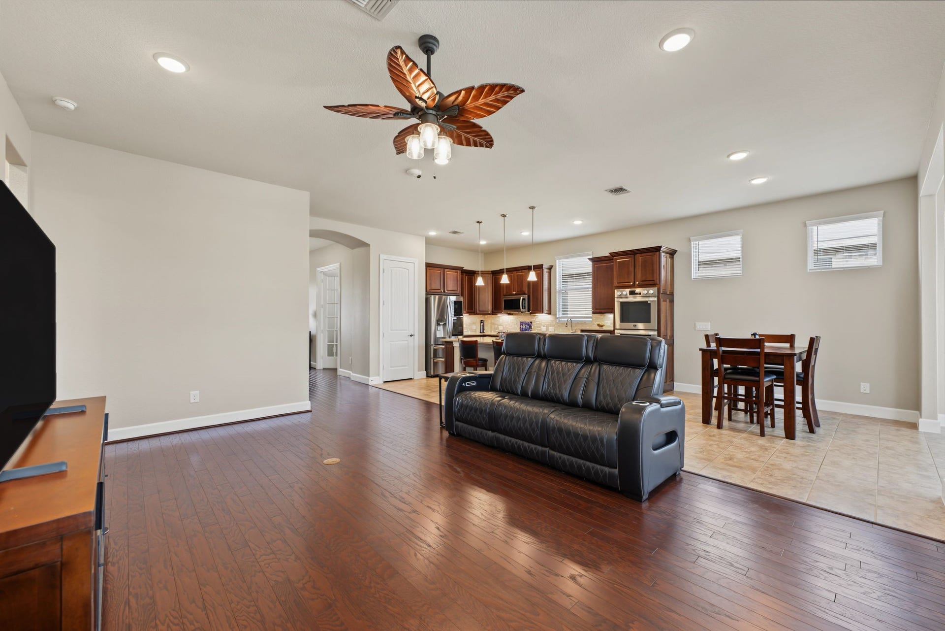 Functional open concept for the den, kitchen and breakfast area