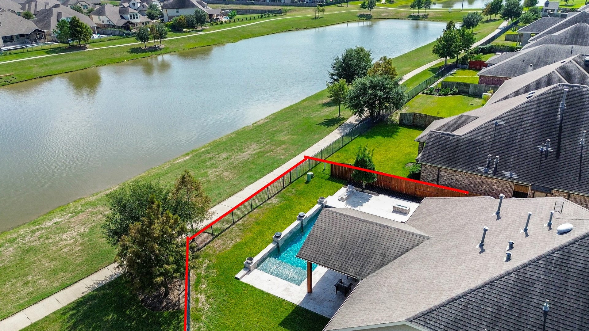 18438 Panton Terrace Lane, Cypress, TX 77429 Aerial view of the lake just steps from the property!