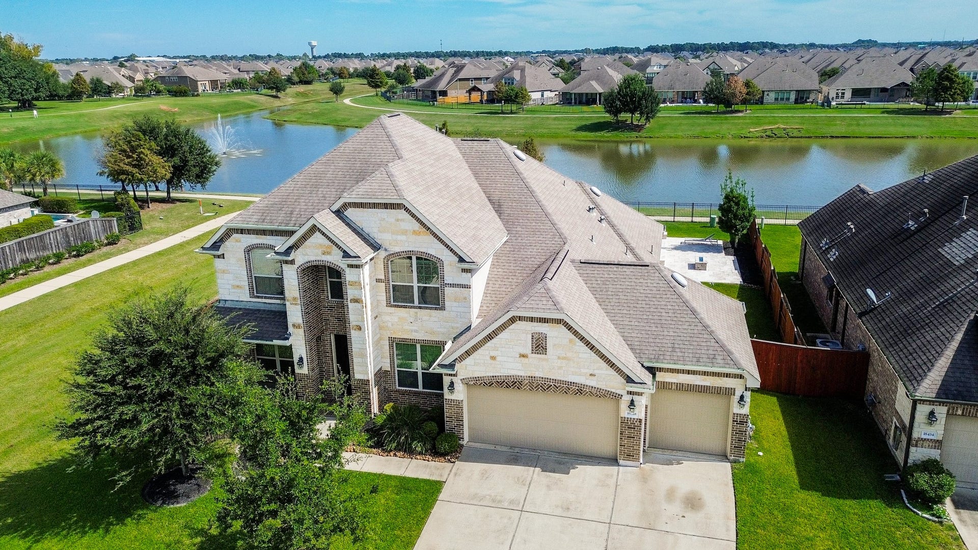 18438 Panton Terrace Lane, Cypress, TX 77429 Aerial view showcasing the expansive, scenic view from the rear of the property!