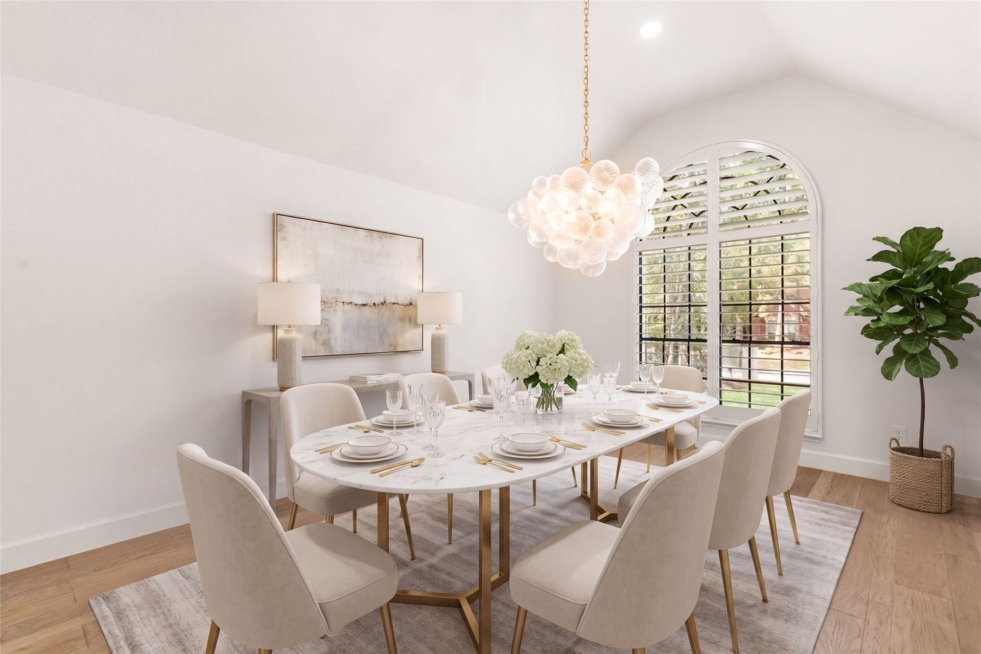 14 Lush Meadow Place, The Woodlands, TX 77381 Virtually staged dining room.