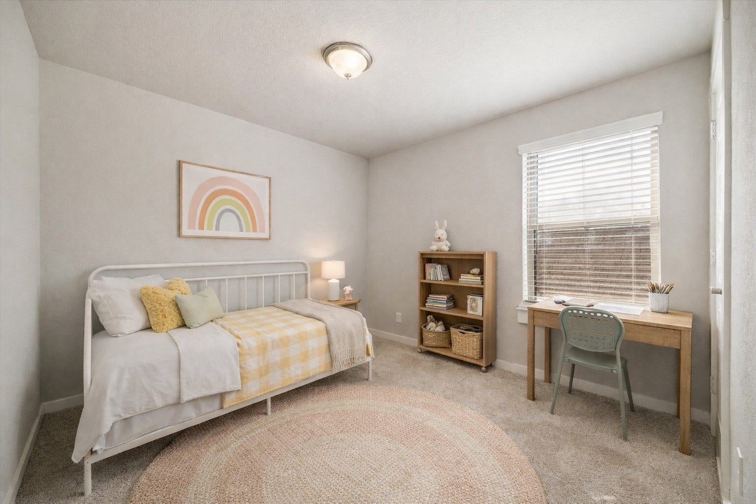 7503 Highland Chase Drive, Richmond, TX 77407 Secondary bedroom with plush new carpet & fresh paint. Large window brings in soft natural light. Generous wall space makes the room easy to furnish. *Virtually Staged*