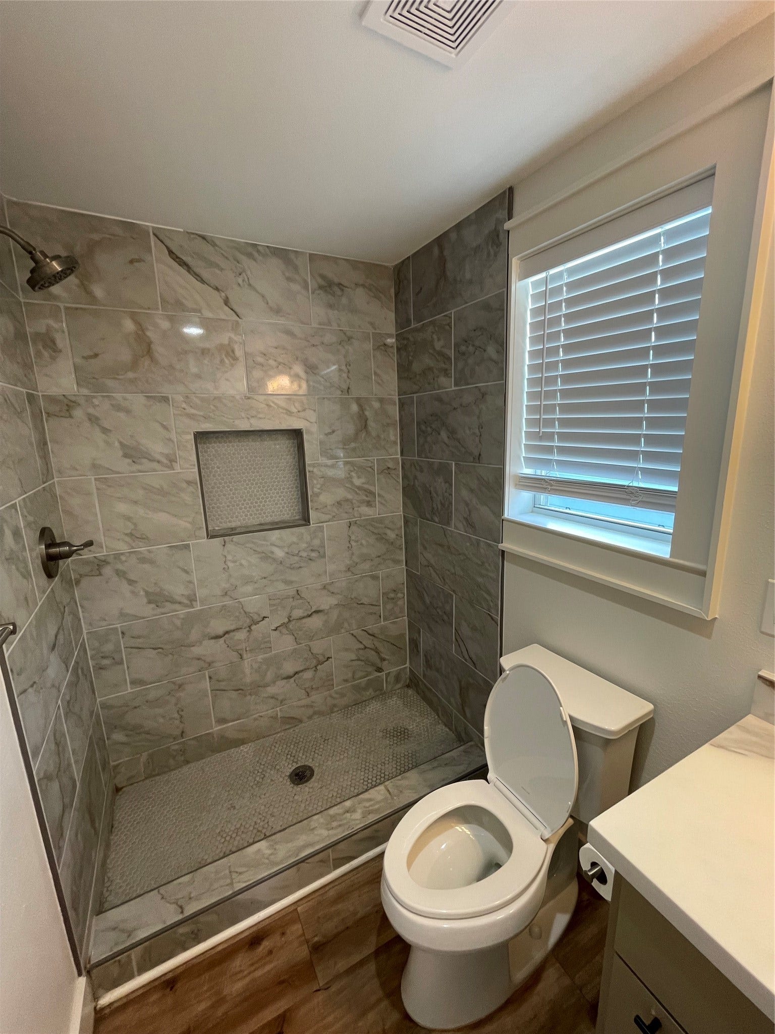 Tile to the ceiling