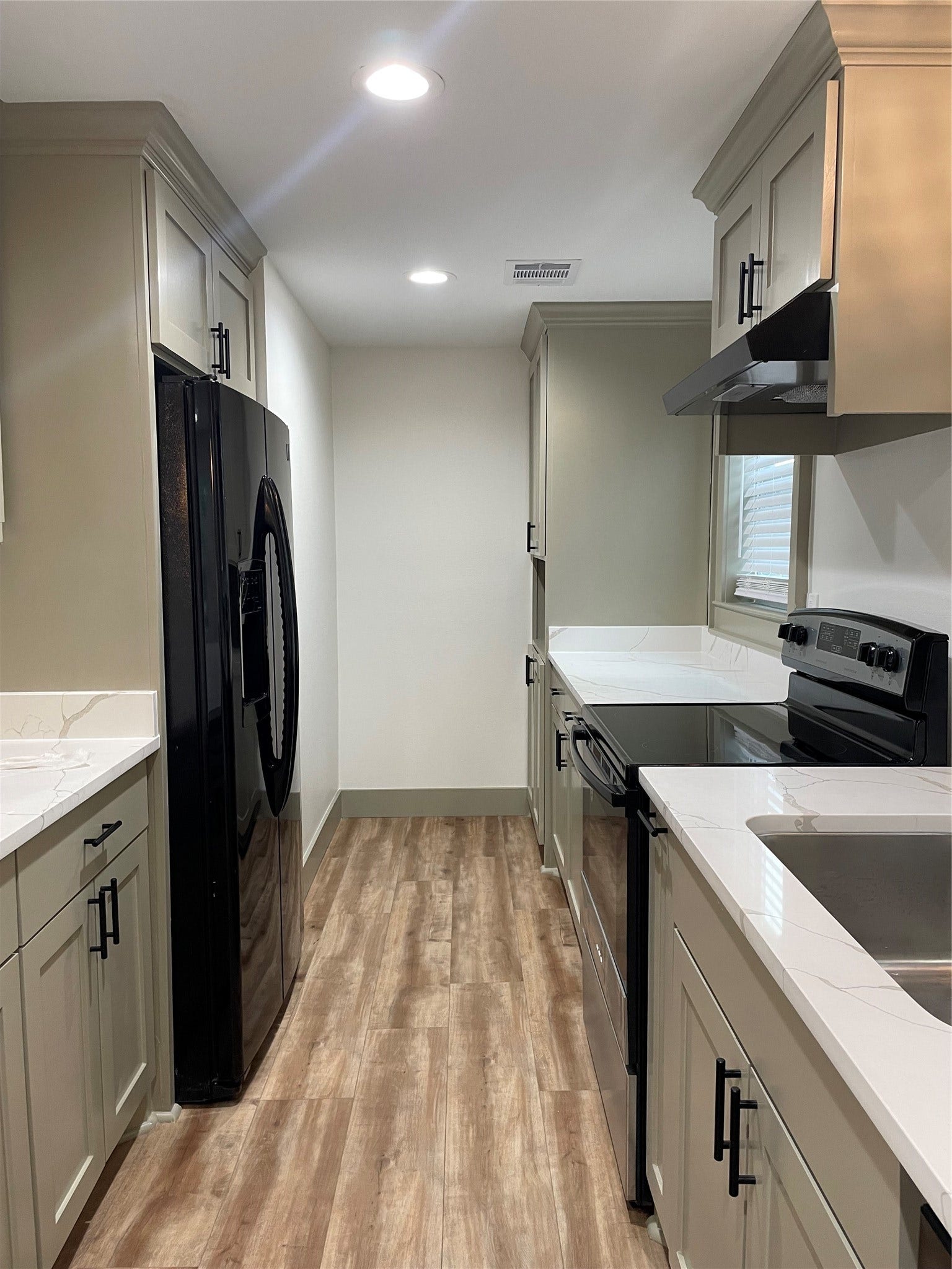 Galley kitchen with plenty of counter space