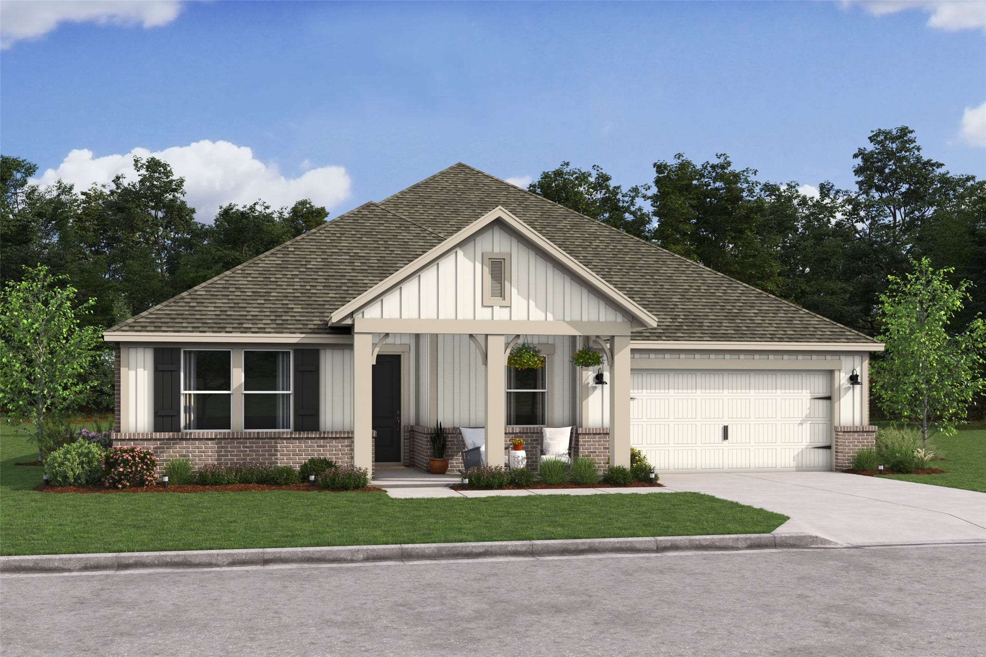3018 Troubadour Drive, Crosby, TX 77532 Stunning Aegean home design by K. Hovnanian Homes in elevation TA built in Sundance Cove. (*Artist rendering used for illustration purposes only.)