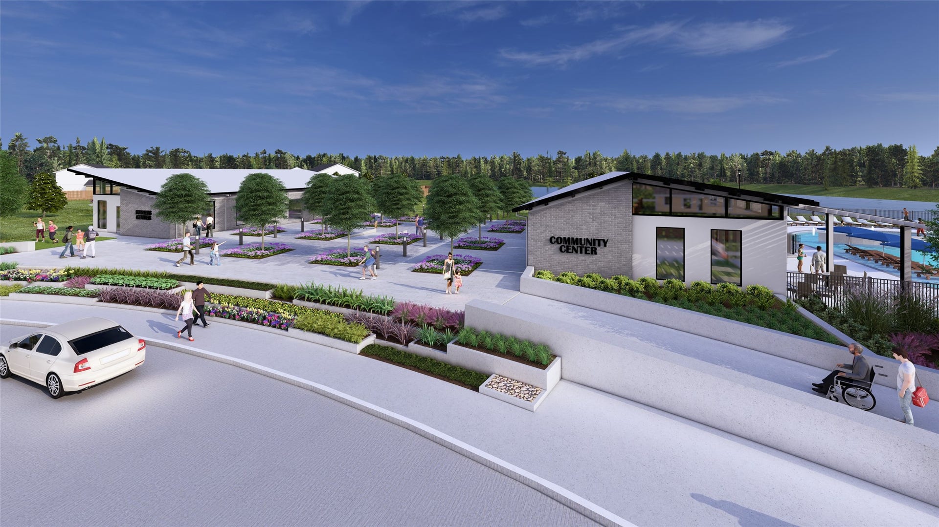 3018 Troubadour Drive, Crosby, TX 77532 Future Amenities: Fitness Center and resort-style pool (*Artist rendering used for illustration purposes only.)