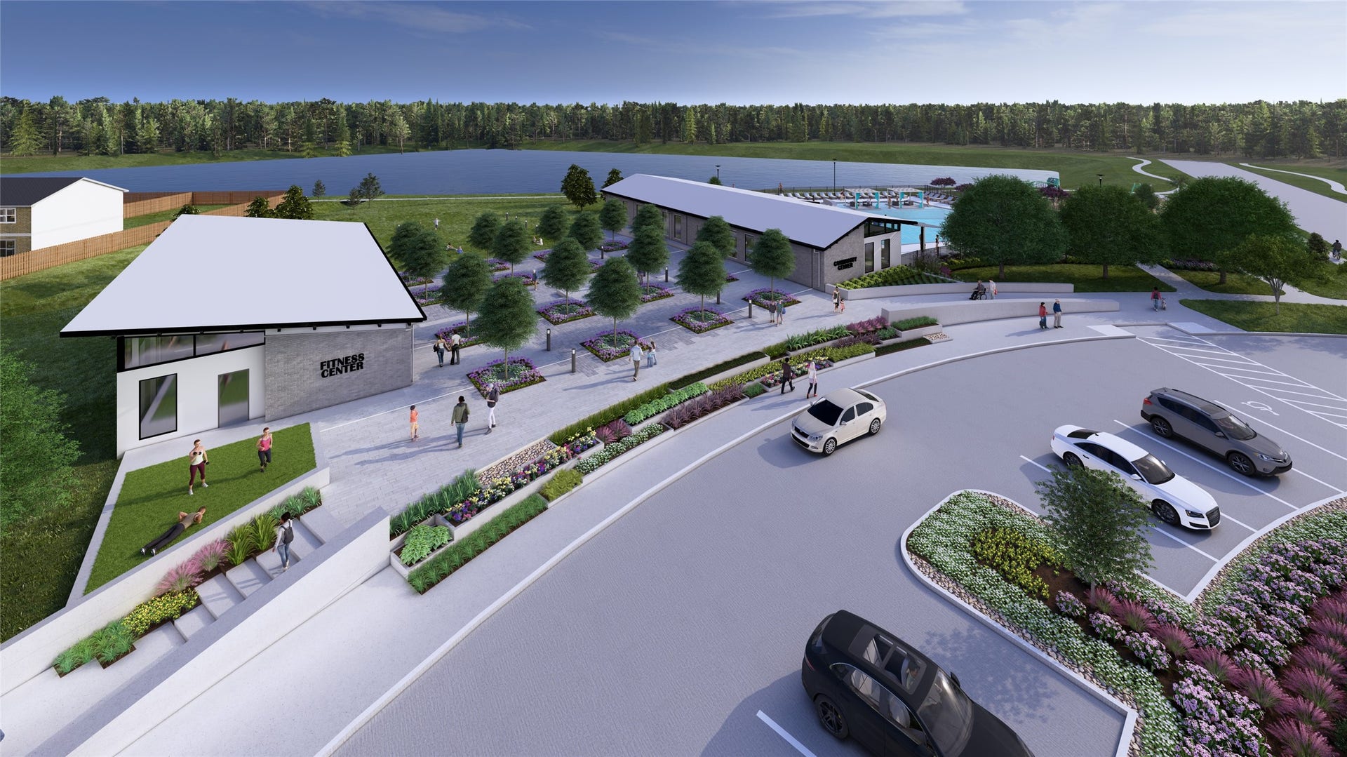 3018 Troubadour Drive, Crosby, TX 77532 Future Amenities: Fitness Center and resort-style pool (*Artist rendering used for illustration purposes only.)