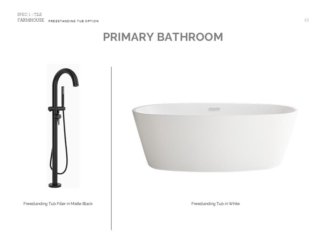 3018 Troubadour Drive, Crosby, TX 77532 Farmhouse Look Palette 5: Primary Bathroom Selection Sheet (*Artist rendering used for illustration purposes only.)