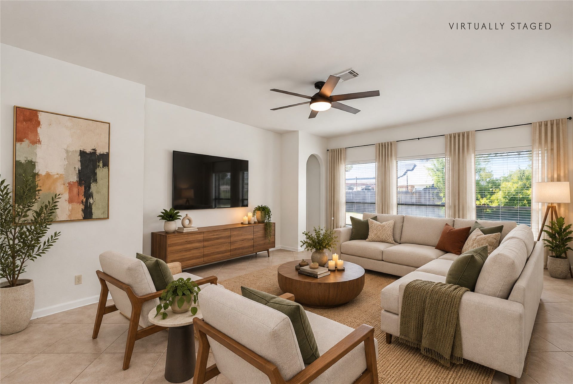 14903 Meridian Park Lane, Humble, TX 77396 This living room has been virtually staged.