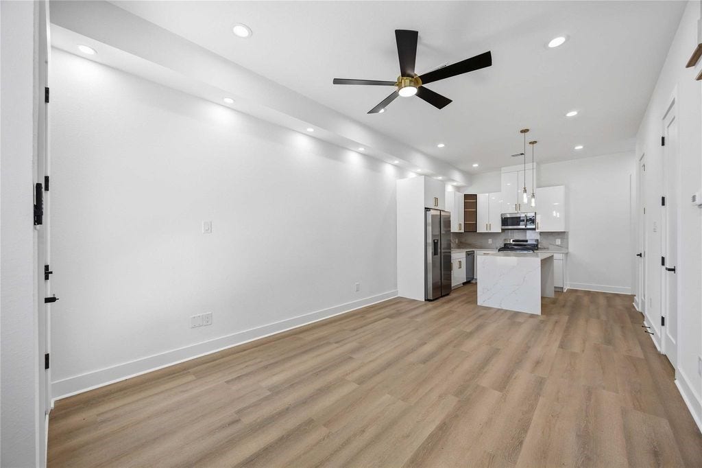 4649 Clover Street, #A/B, Houston, TX 77051 Open concept, living and kitchen.