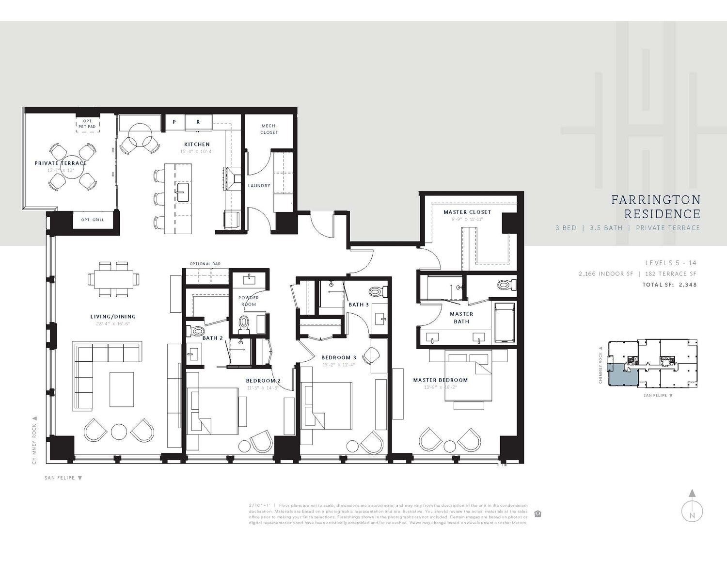 5656 San Felipe Street, #1005, Houston, TX 77056 Farrington Floor Plan