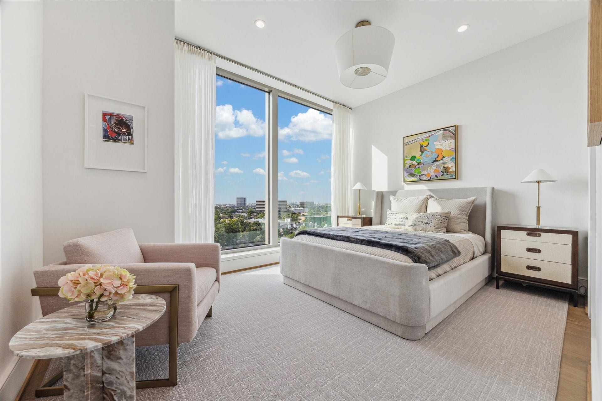 5656 San Felipe Street, #1005, Houston, TX 77056 Another sophisticated En-suite guest bedroom enjoying sun-drenched Southern exposure. Photos are of a similar unit with the same floor plan