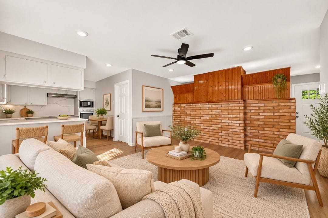 3415 County Road 361, Brazoria, TX 77422 This is an AI-generated image intended to showcase the home's potential design and staging. It is for illustrative purposes only and may not reflect the property's actual condition or features
