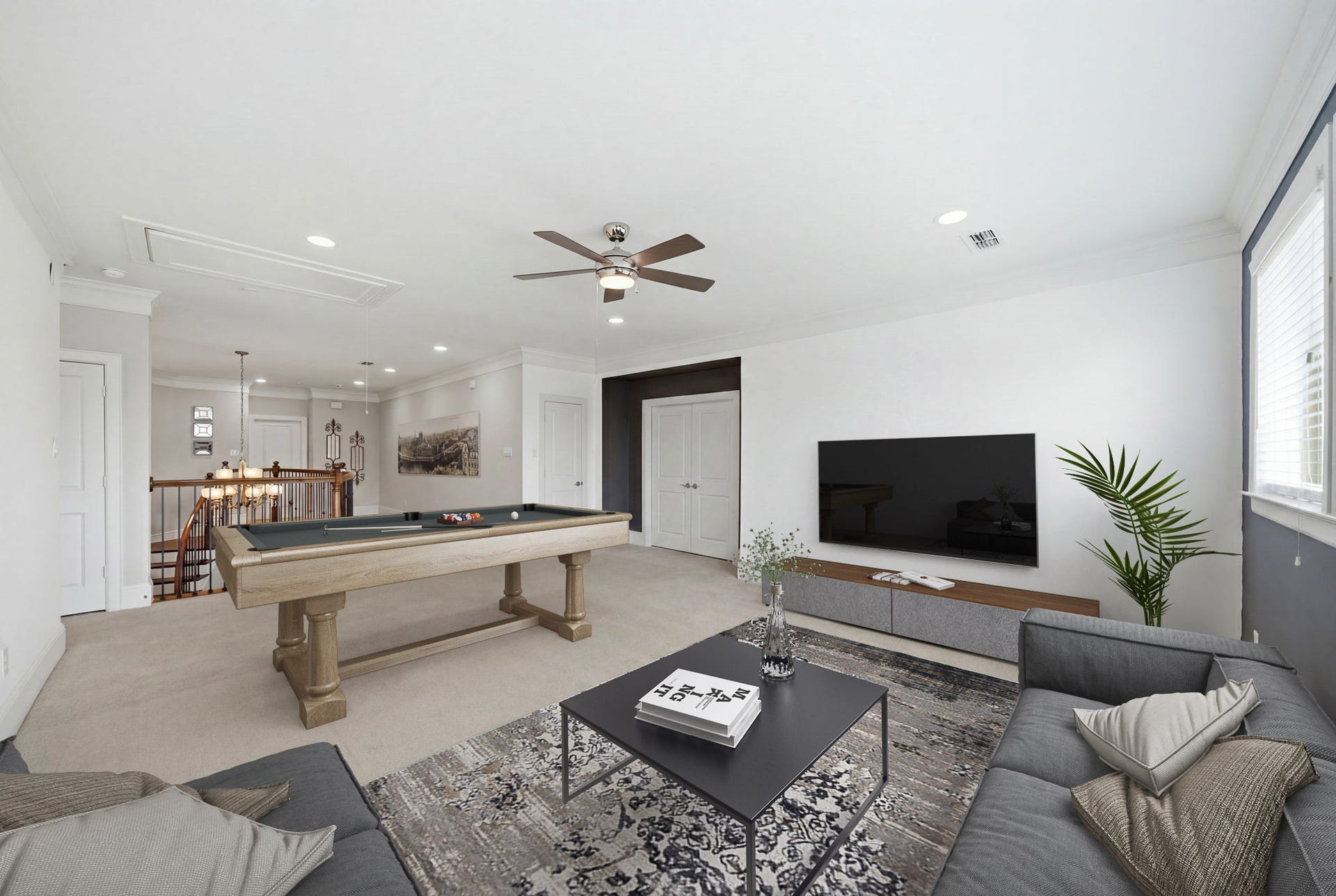 1510 Whispering Pines Drive, Houston, TX 77055 Large gameroom.