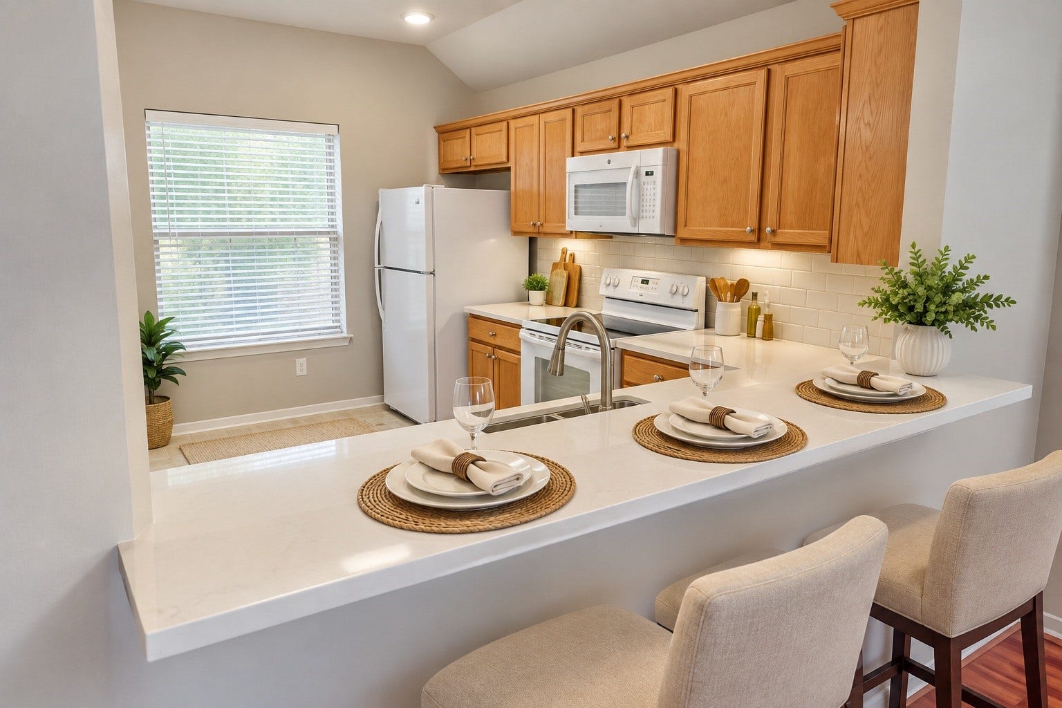 12115 Lucky Meadow Dr, Tomball, TX 77375 Virtually staged breakfast bar