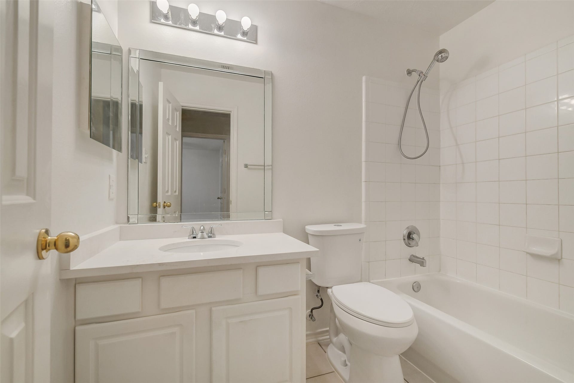 12115 Lucky Meadow Dr, Tomball, TX 77375 Secondary bathroom with countertop and a recent installed toilet