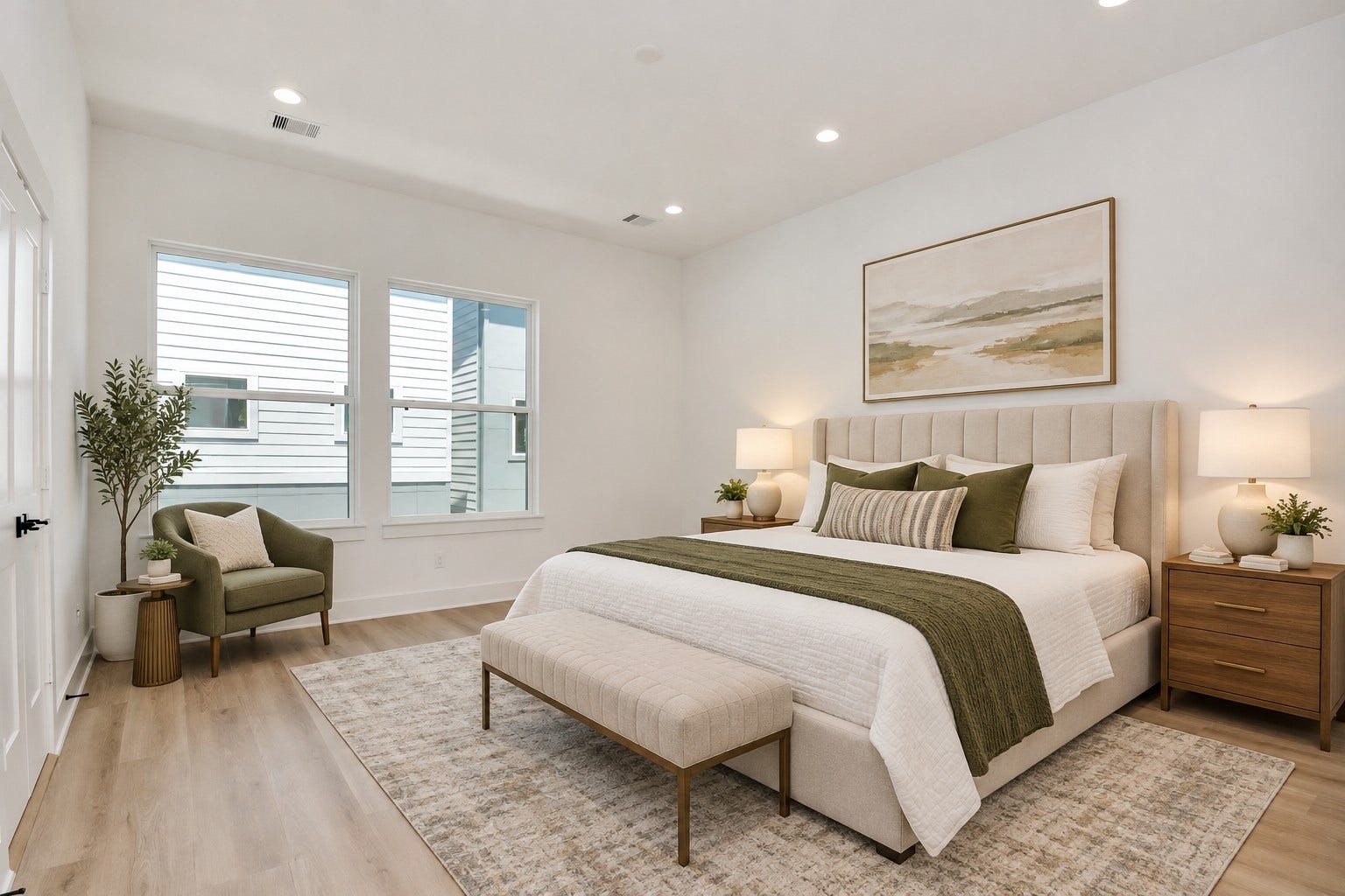 2854 Cline Street, Houston, TX 77020 Virtually staged third-floor primary bedroom.