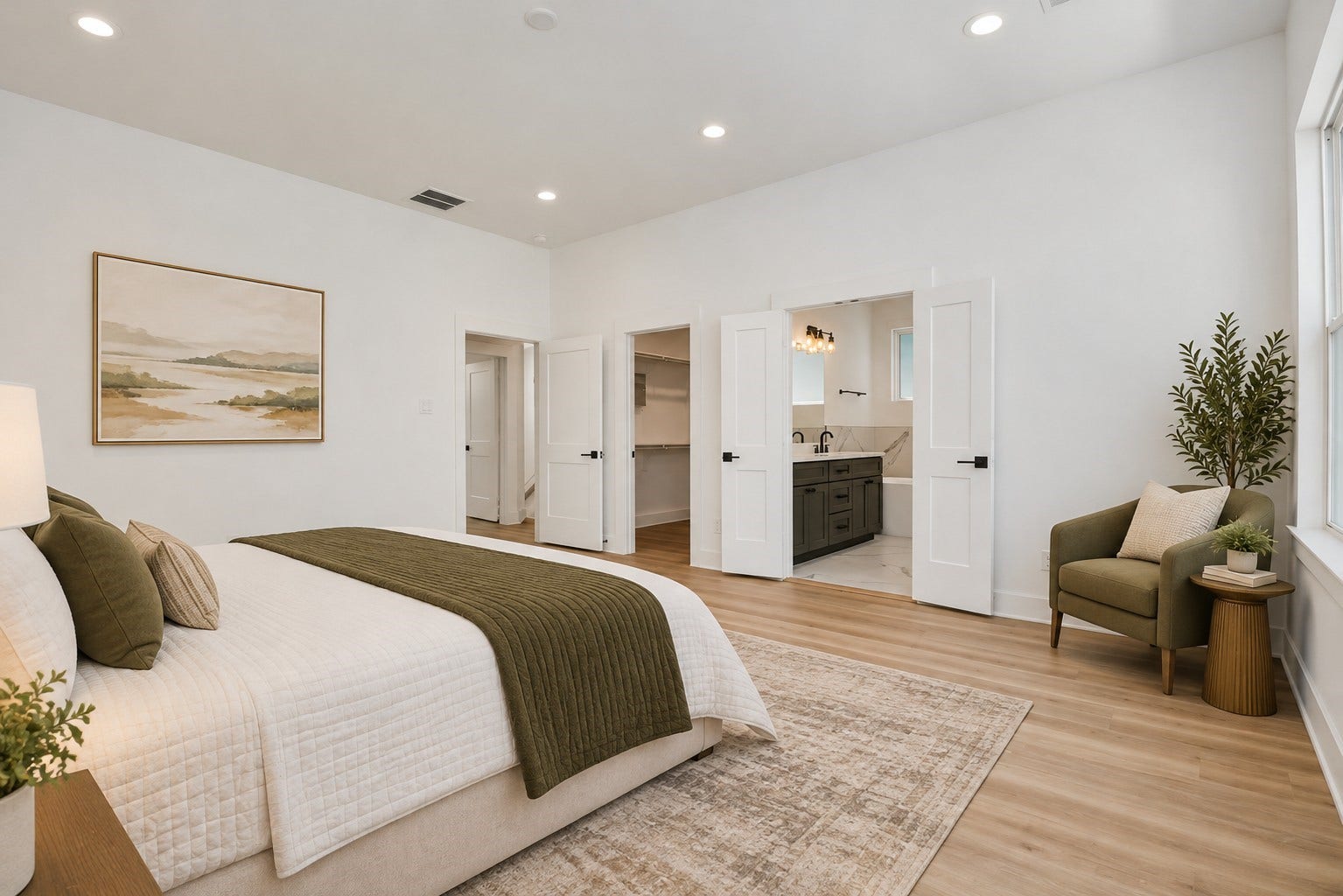 2854 Cline Street, Houston, TX 77020 Virtually staged third-floor primary bedroom.