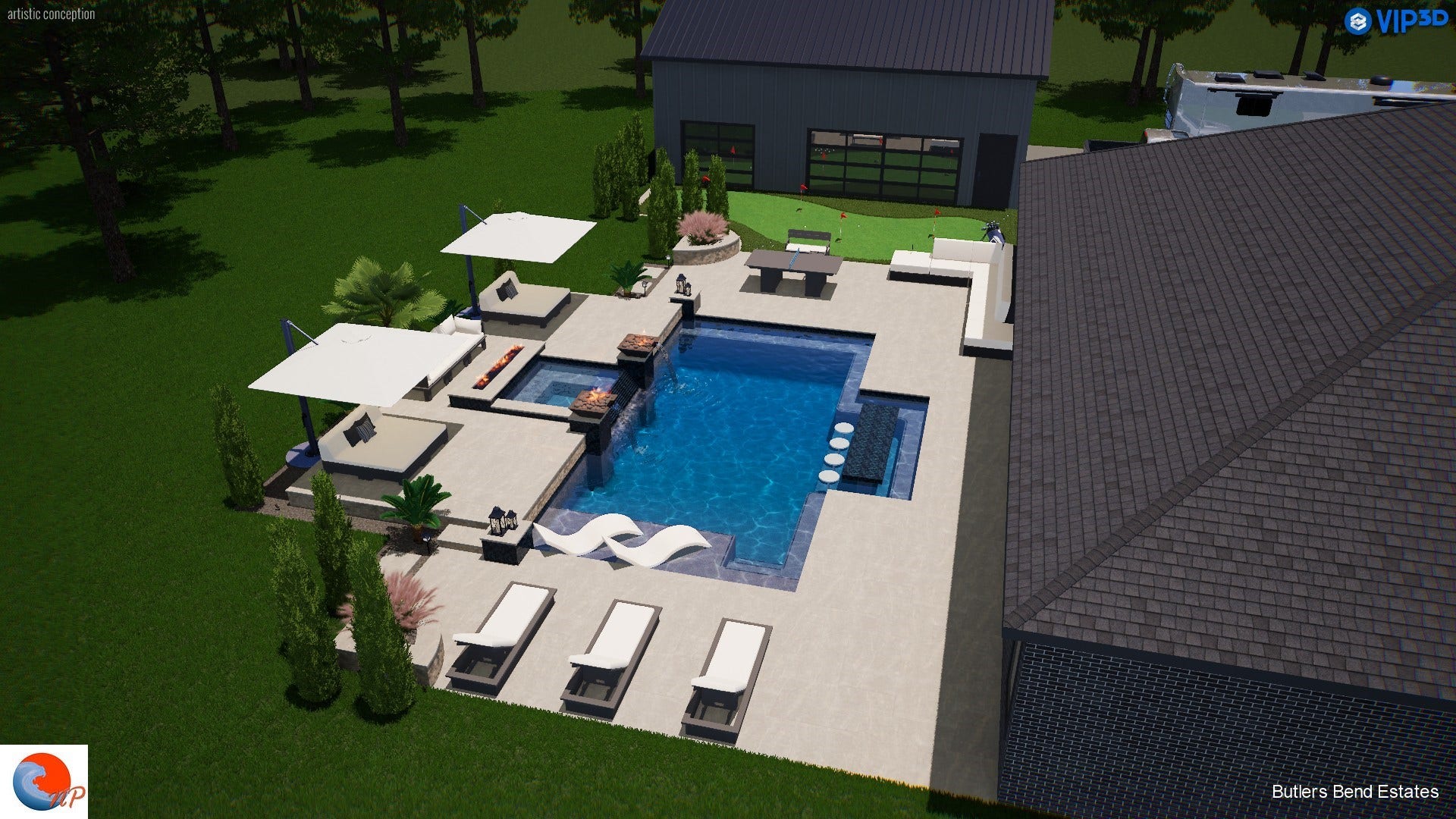 359 Louvenia Court, Pinehurst, TX 77362 pool rendering, not actual photo