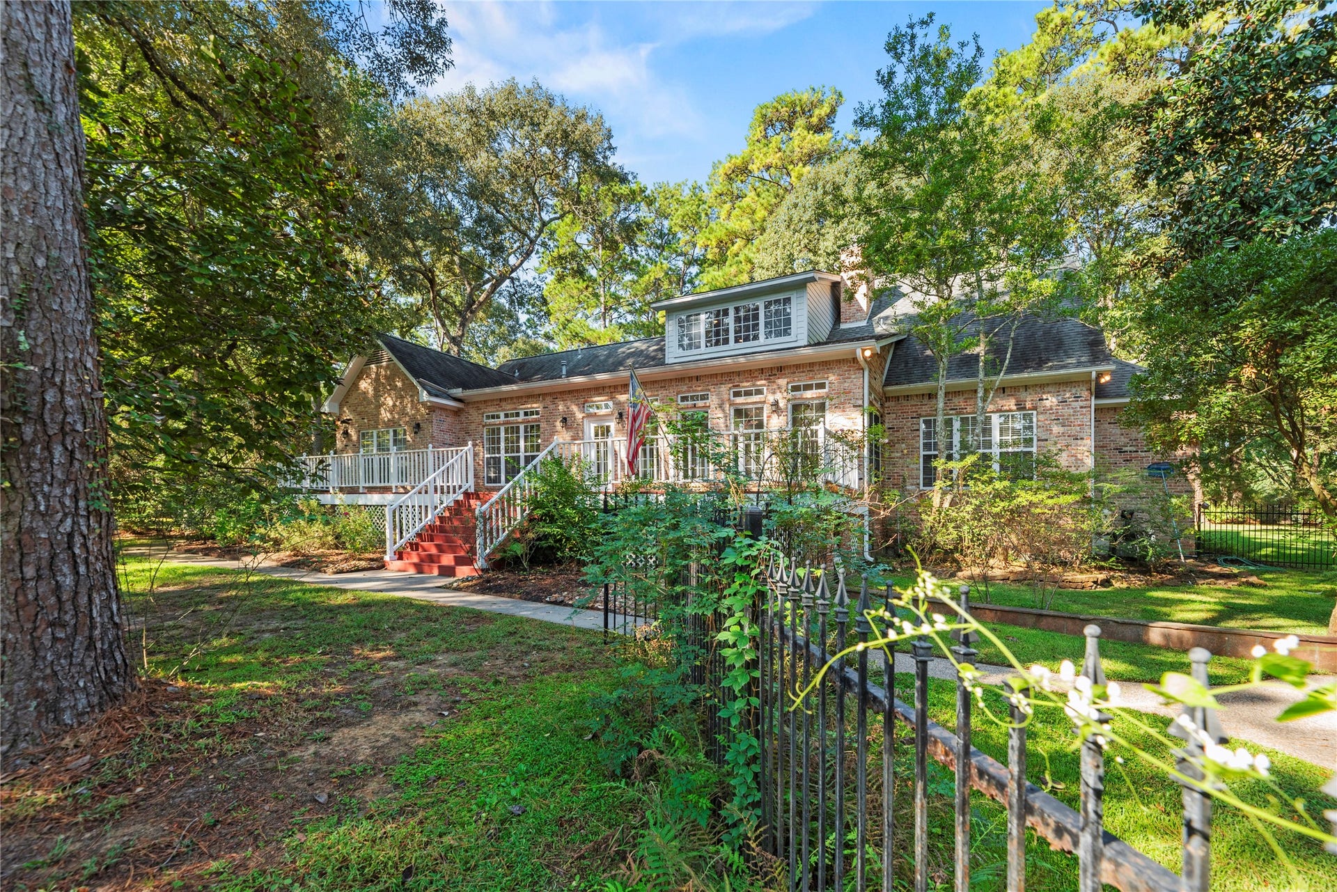 View of the back porch and rear of the home