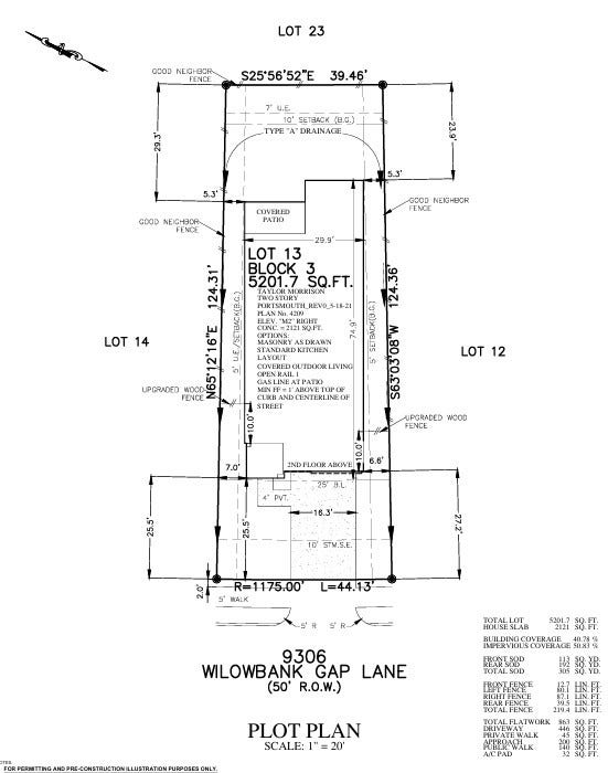 9306 Willowbank Gap Lane, Cypress, TX 77433 9306 Willowbank Gap Lane Preliminary Plot Plan