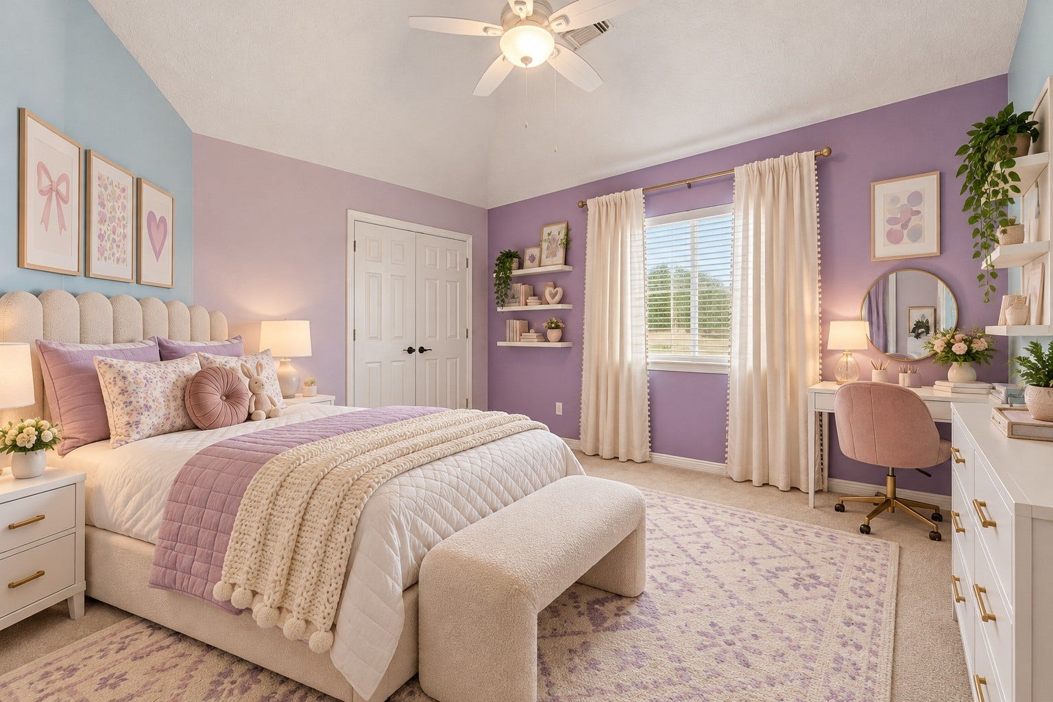 201 Lago Vista Street, League City, TX 77565 A pastel-painted haven awaits your child's creativity, offering a delightful space for personal expression and imagination.