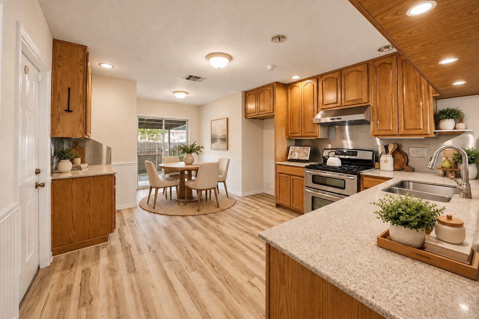 2716 Village Mills Drive, Pearland, TX 77584 Virtually staged Breakfast room overlooking patio